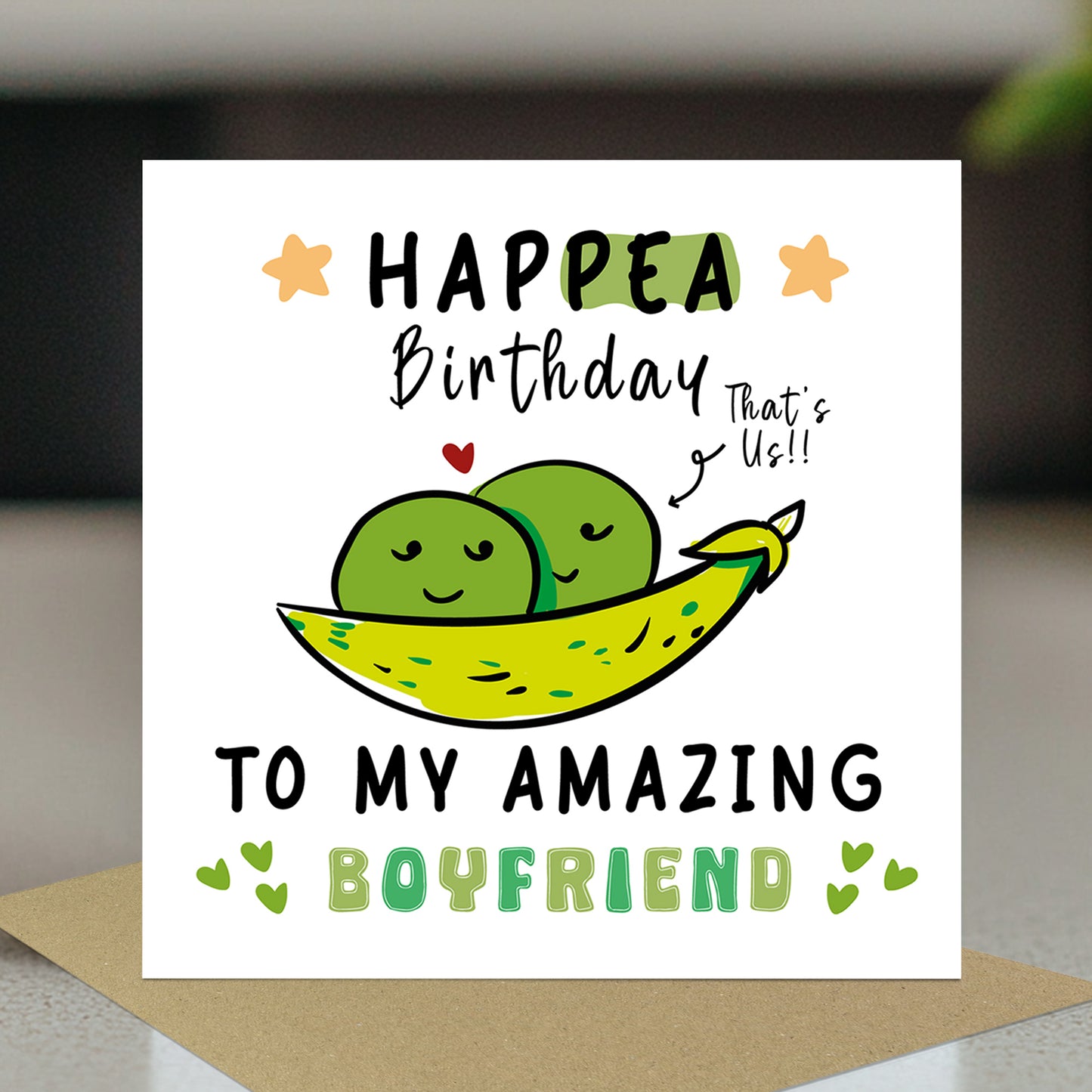 Funny Happy Birthday Card For Boyfriend With Kraft Envelope