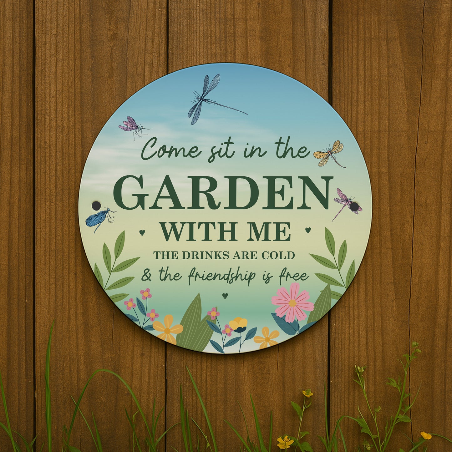 Garden Sign For Outside Acrylic Come Sit In The Garden Plaque