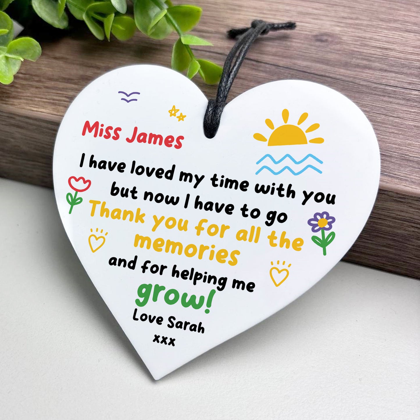 Gift For Teacher Nursery Teacher Heart Plaque Personalised