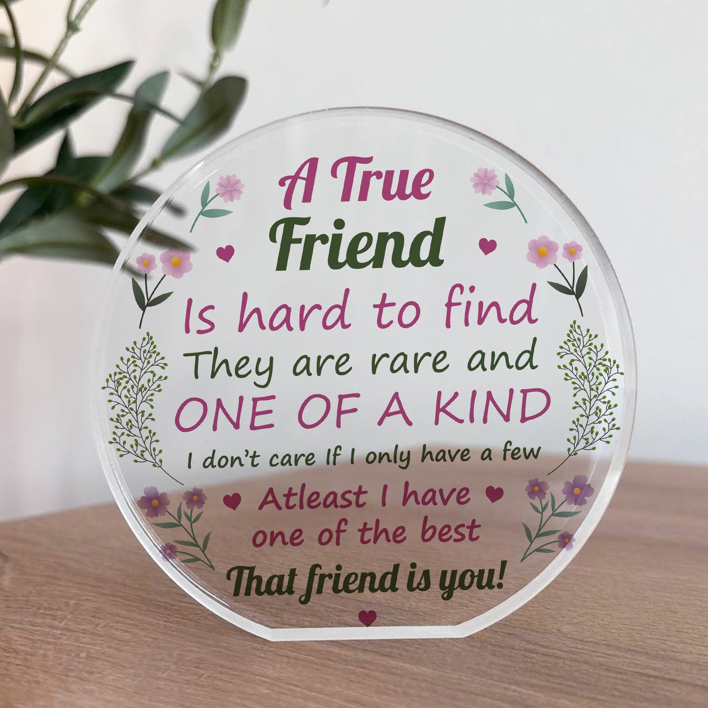 Friendship Gift Acrylic Plaque TRUE FRIEND GIFT Friendship Gifts