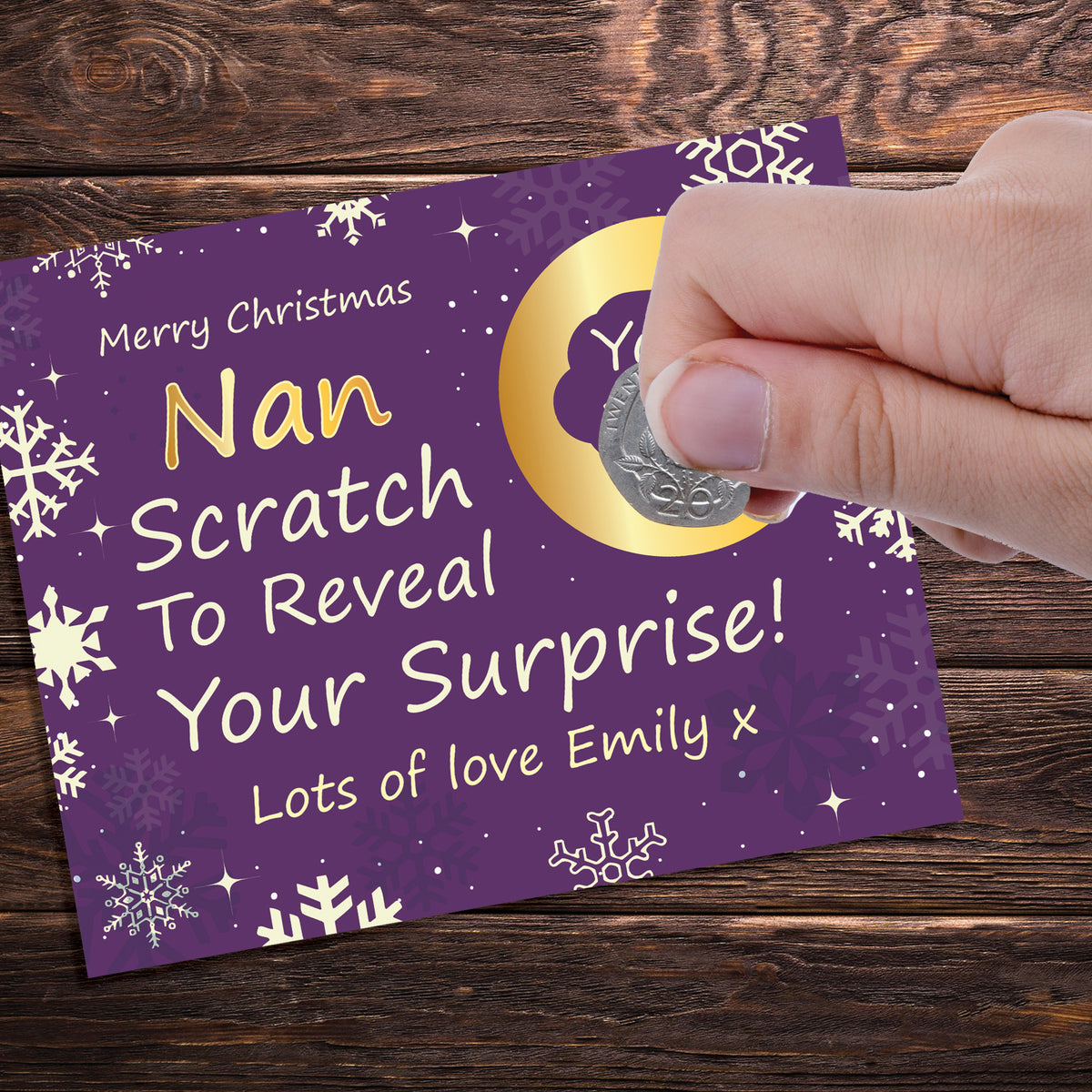 Personalised Nan Christmas Scratch Reveal Card Surprise Gifts