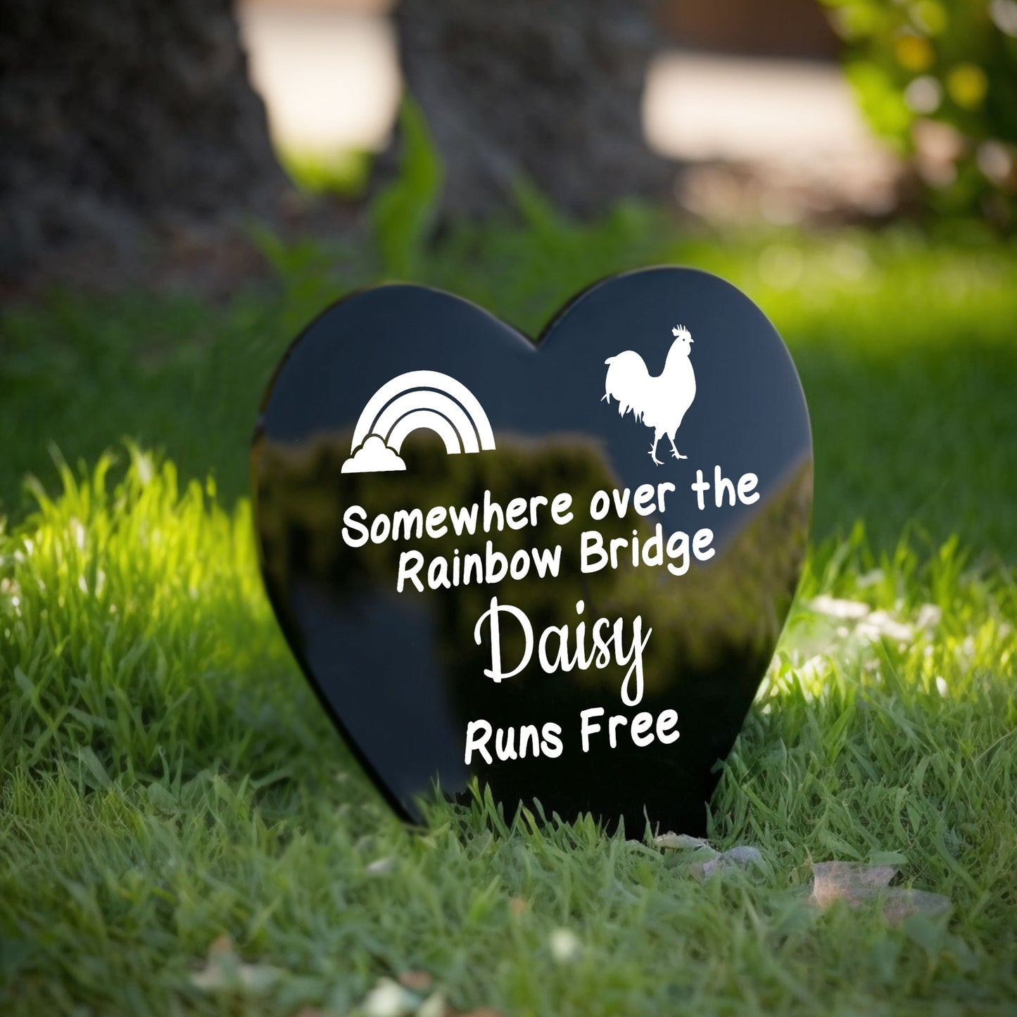 Personalised Chicken Memorial Plaque Grave Stake Custom Name