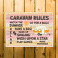 Colourful CARAVAN RULES SIGN Wall Door Plaque Caravan Sign