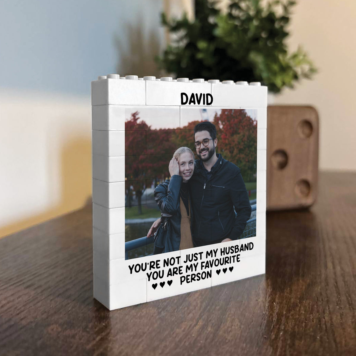 Couple Photo Block Gift for Boyfriend Husband Building Blocks
