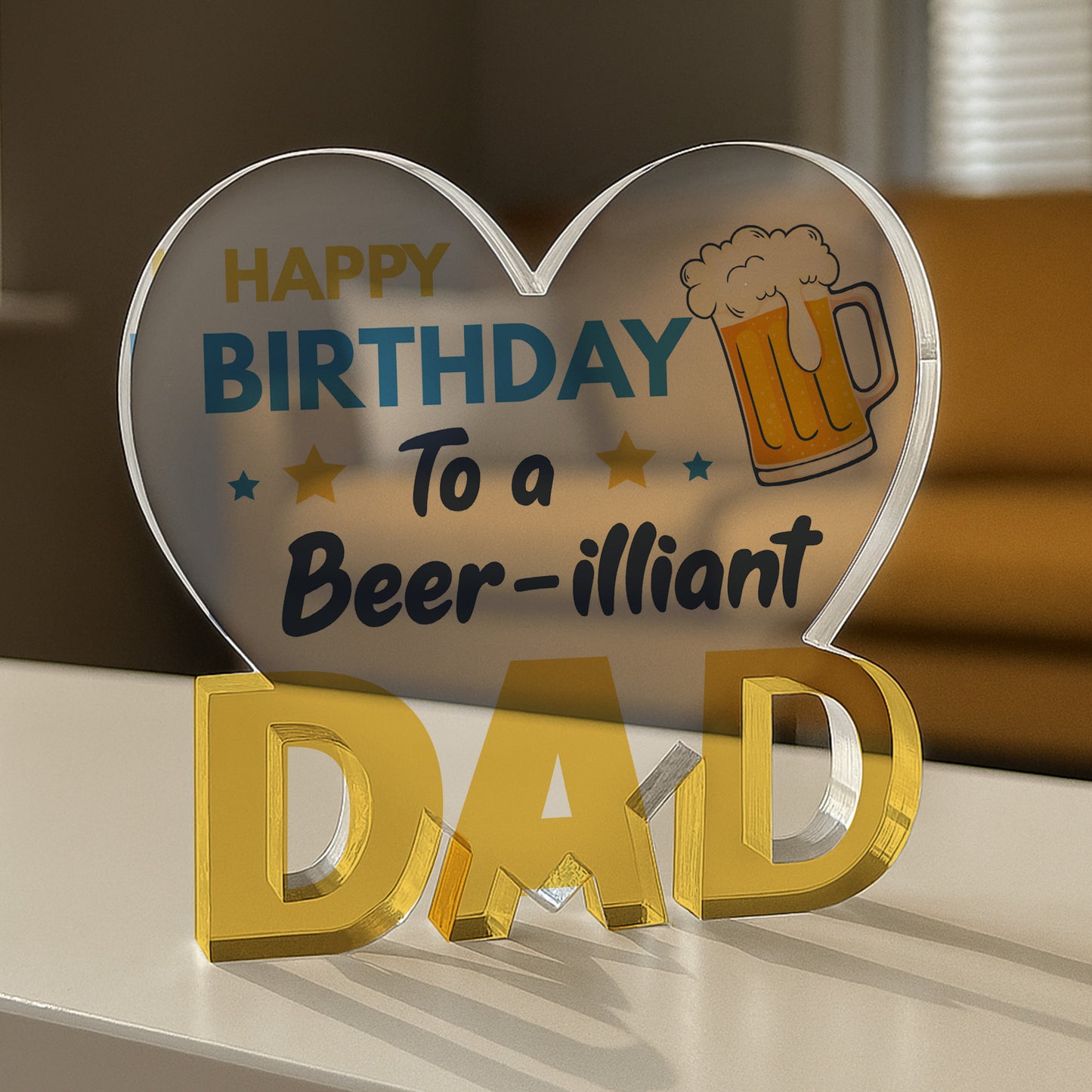 Birthday Gift For A Beer Illiant Dad Acrylic Plaque Dad Birthday
