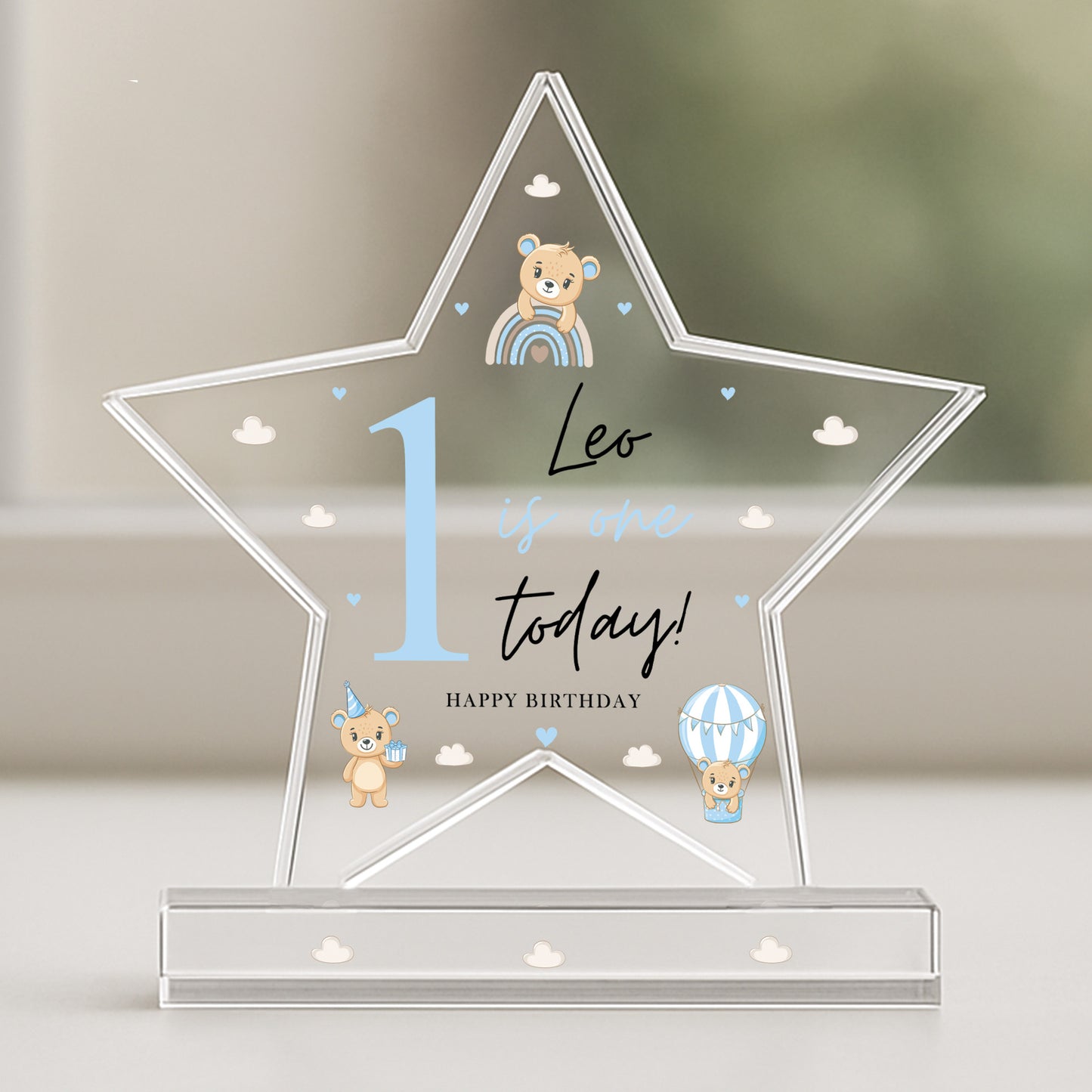 Personalised 1st Birthday Gift For Baby Boy ONE TODAY Star