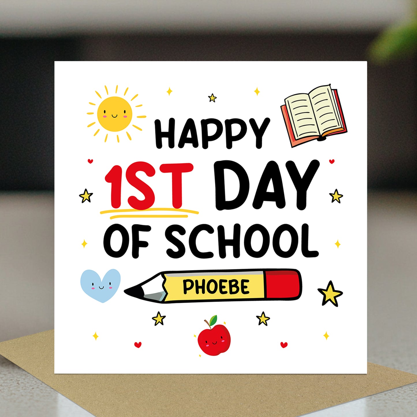 Happy 1st Day Of School Card For Son Daughter Peronalised Card