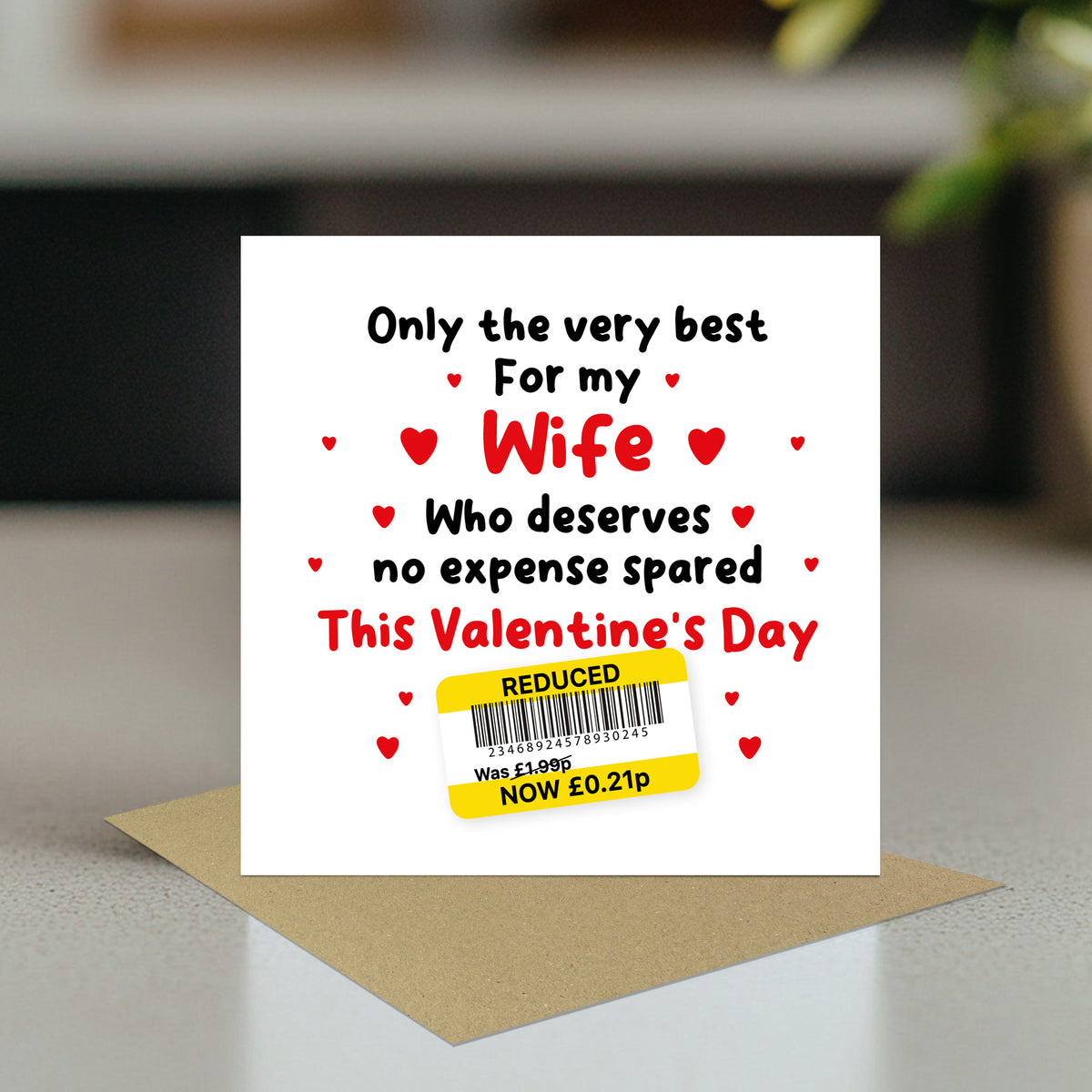 Funny Valentines Day Card For Wife Reduced Sticker Cheap Card