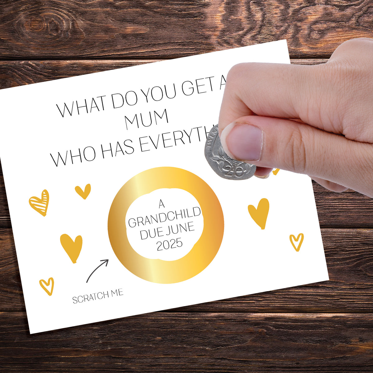 Mum Pregnancy Scratch Off Card for Mum Grandchild Reveal Card