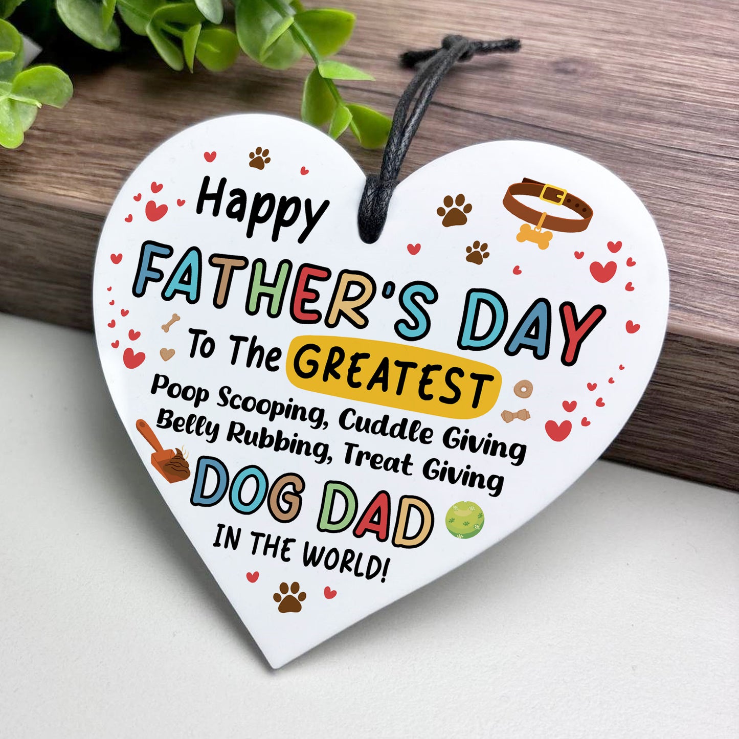 Fathers Day Gift For Greatest Dog Dad Funny Gift For Dad Heart