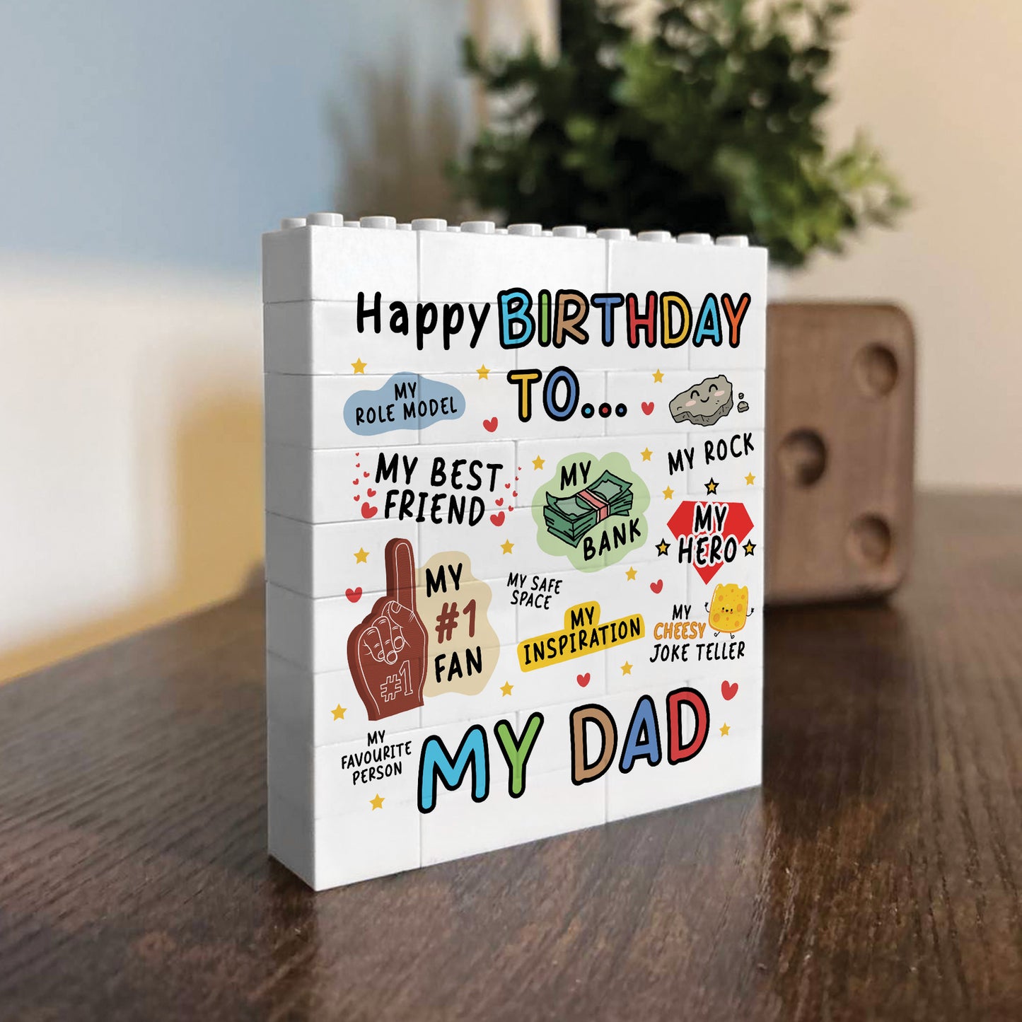 Dad Gift For Birthday Dad Building Block Dad Plaque Gift