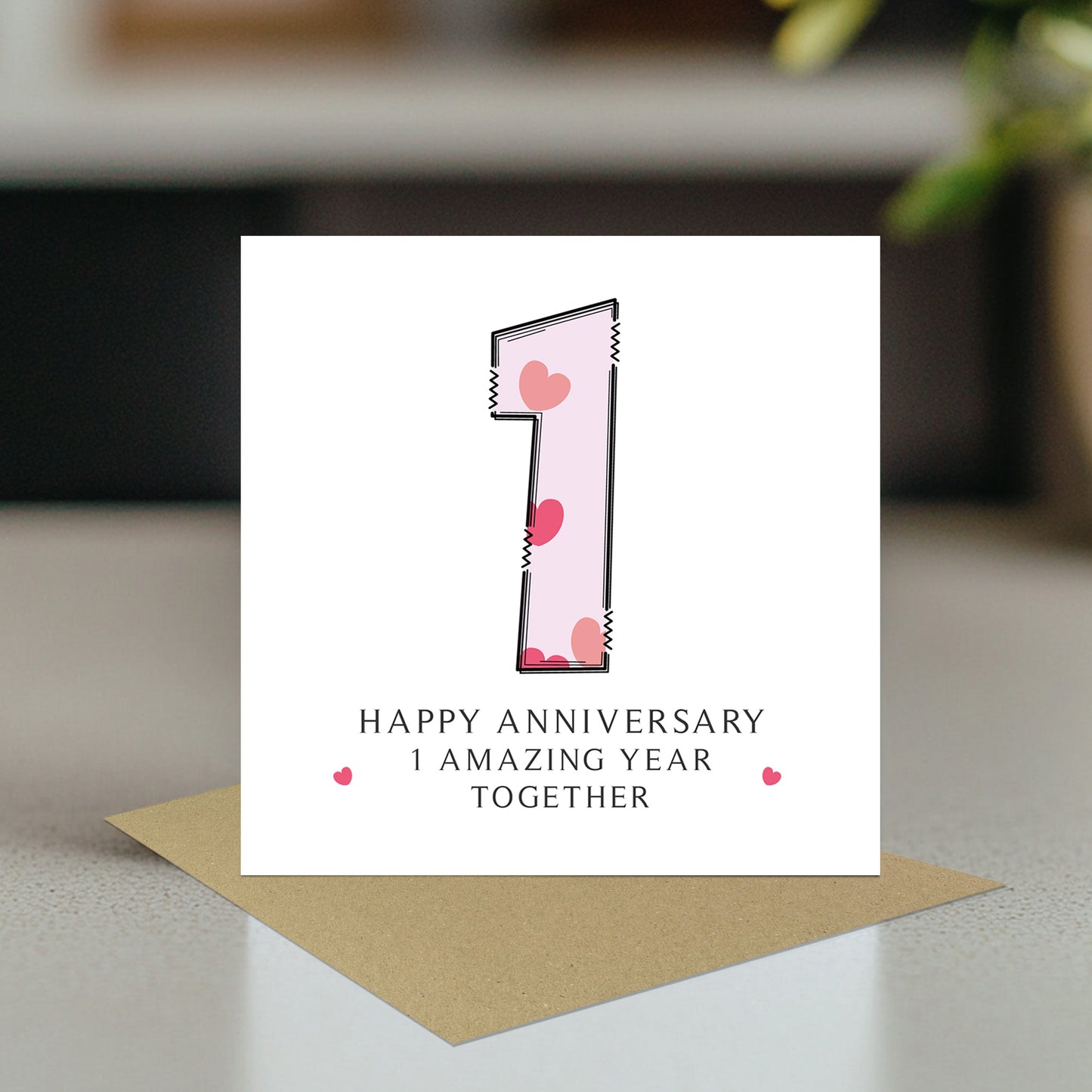 1st Wedding Anniversary Card With Envelope 1st Anniversary Card