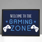 GAMING ZONE Framed Wall Art For Boys Bedroom Games Room