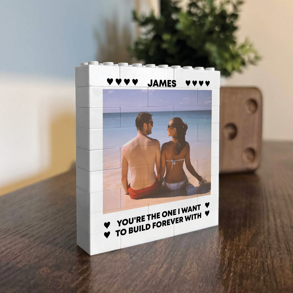 Personalised Photo Block Anniversary Gift For Husband Boyfriend