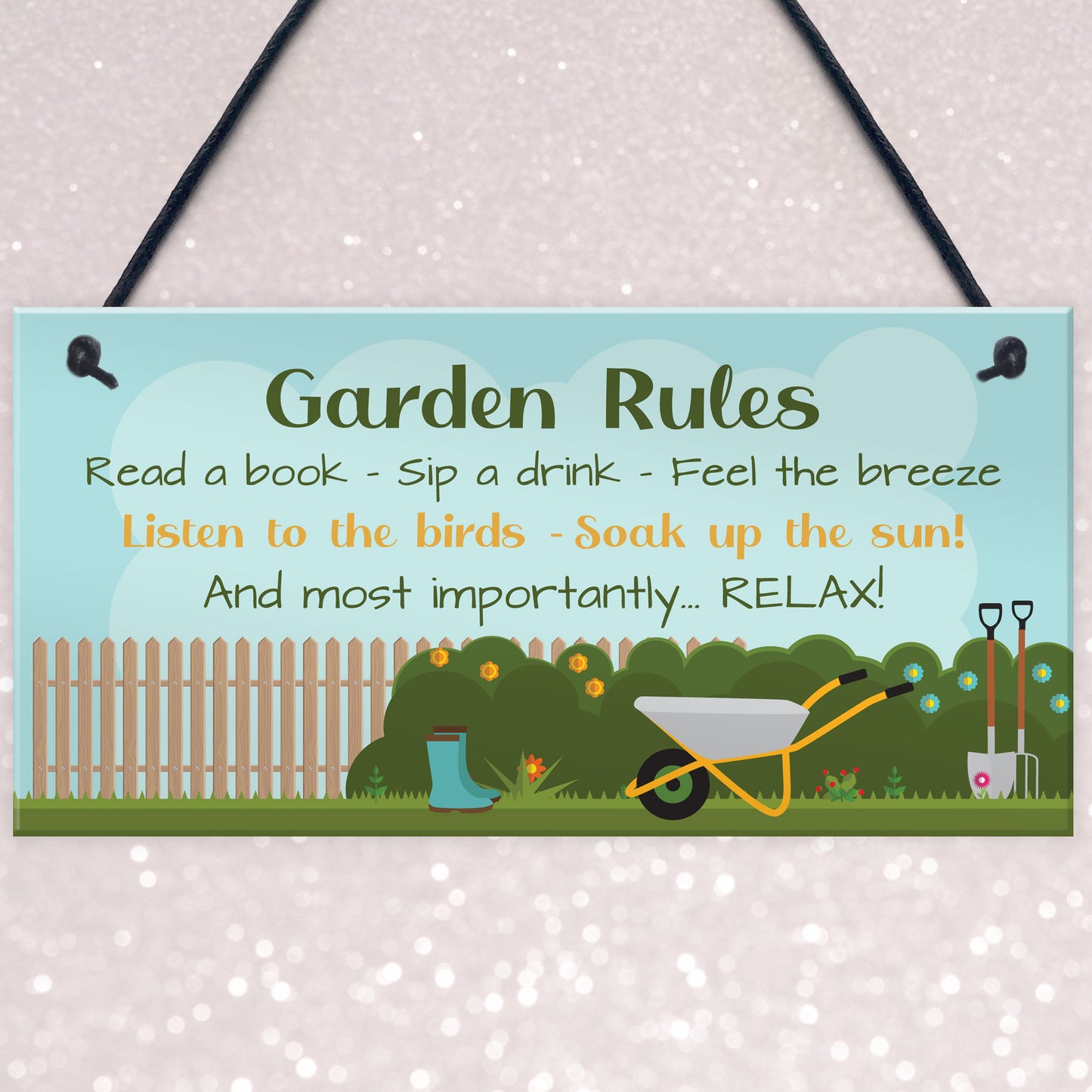 GARDEN RULES SIGN For Garden Perfect For Gardeners Wall Sign