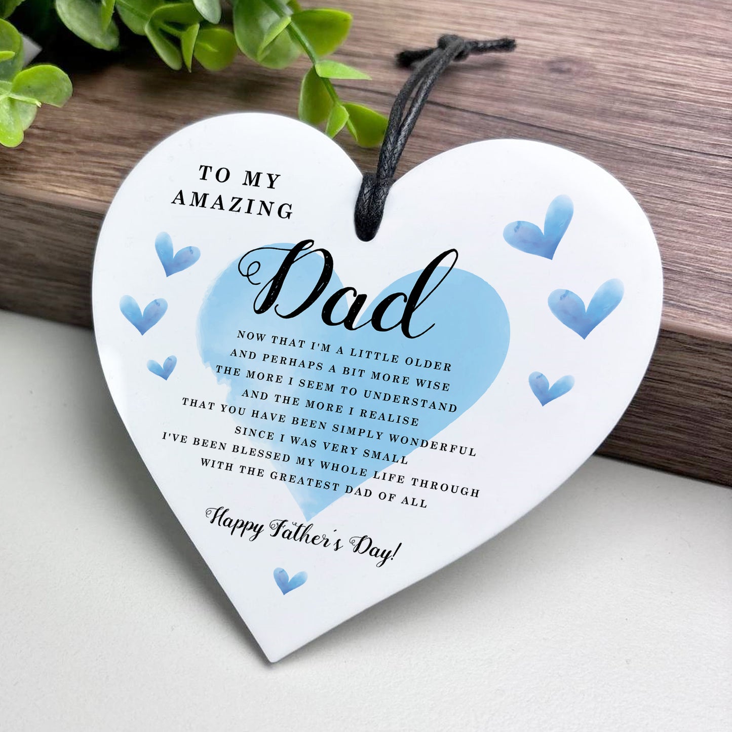 Dad Fathers Day Hanging Heart Gift For Dad From Daughter Son