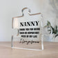 NANNY GIFT For Birthday Christmas Acrylic Puzzle Piece Thank You