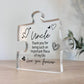 Novelty Gifts for Uncle Freestanding Plaque Puzzle Piece Gifts