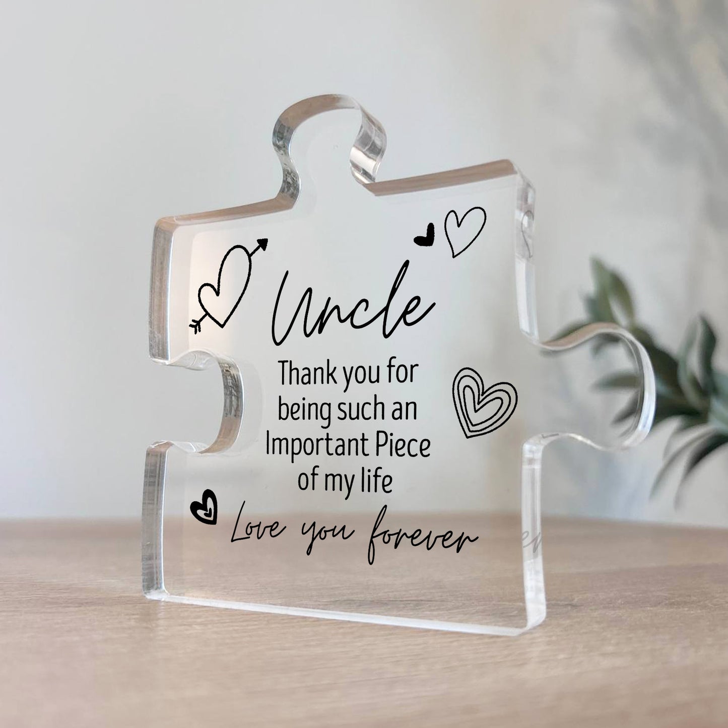 Novelty Gifts for Uncle Freestanding Plaque Puzzle Piece Gifts