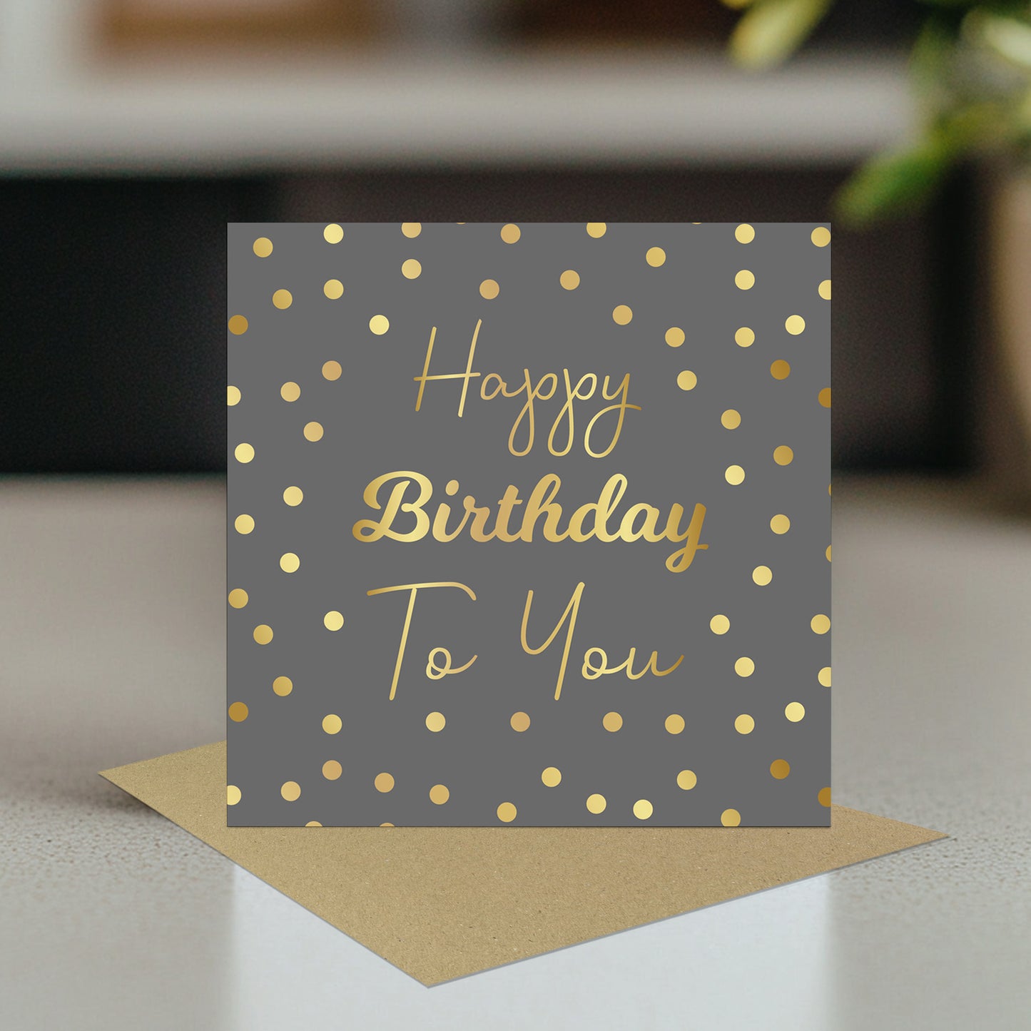 Birthday Card With Envelope Polka Dot Happy Birthday To You Card