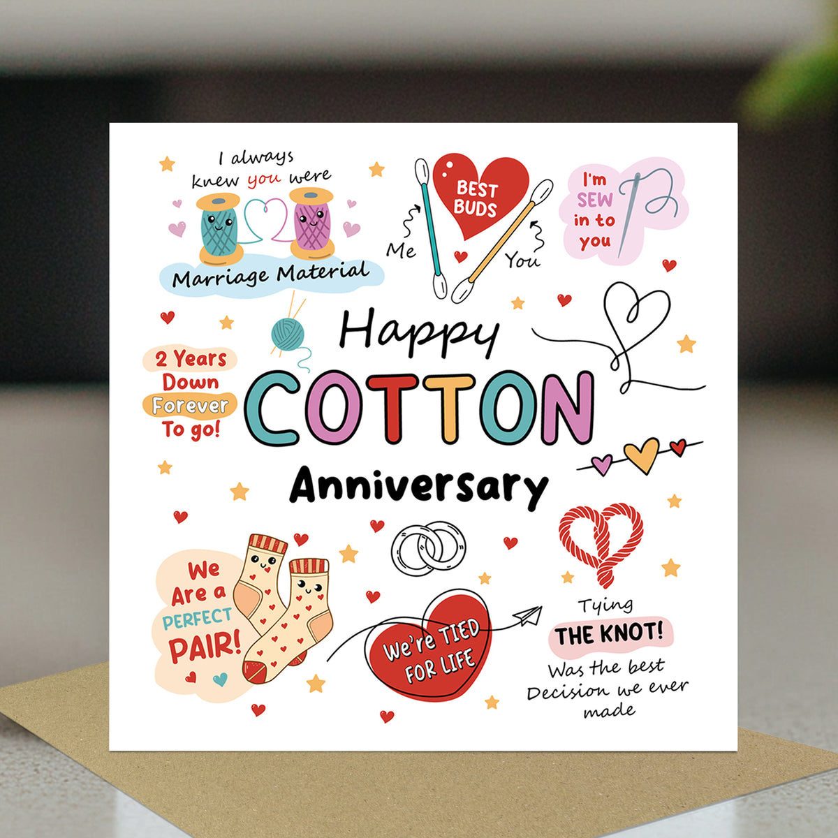Funny 2nd Anniversary Card Cotton Anniversary Cards For Husband