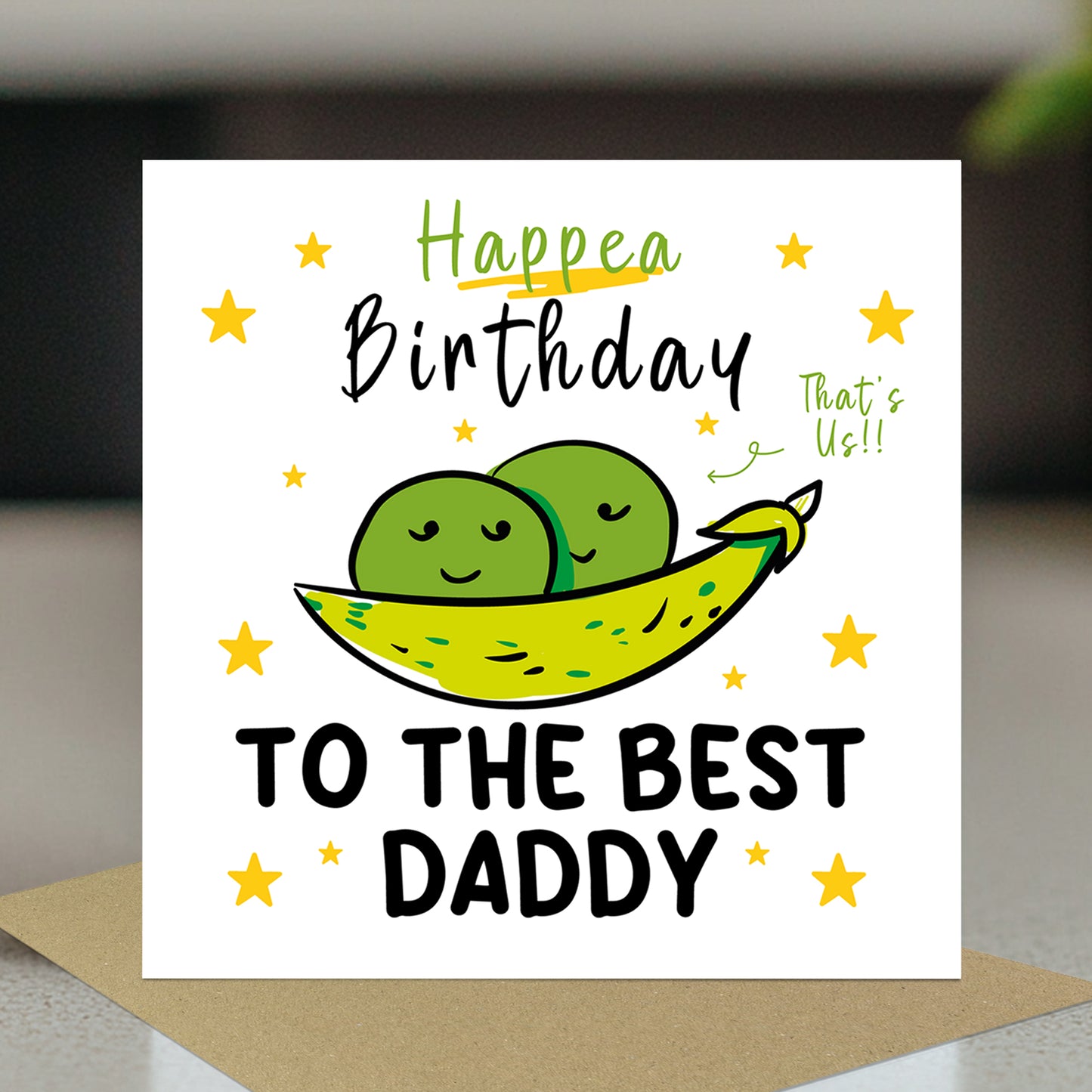 Happy Birthday To The Best Daddy Card With Kraft Envelope
