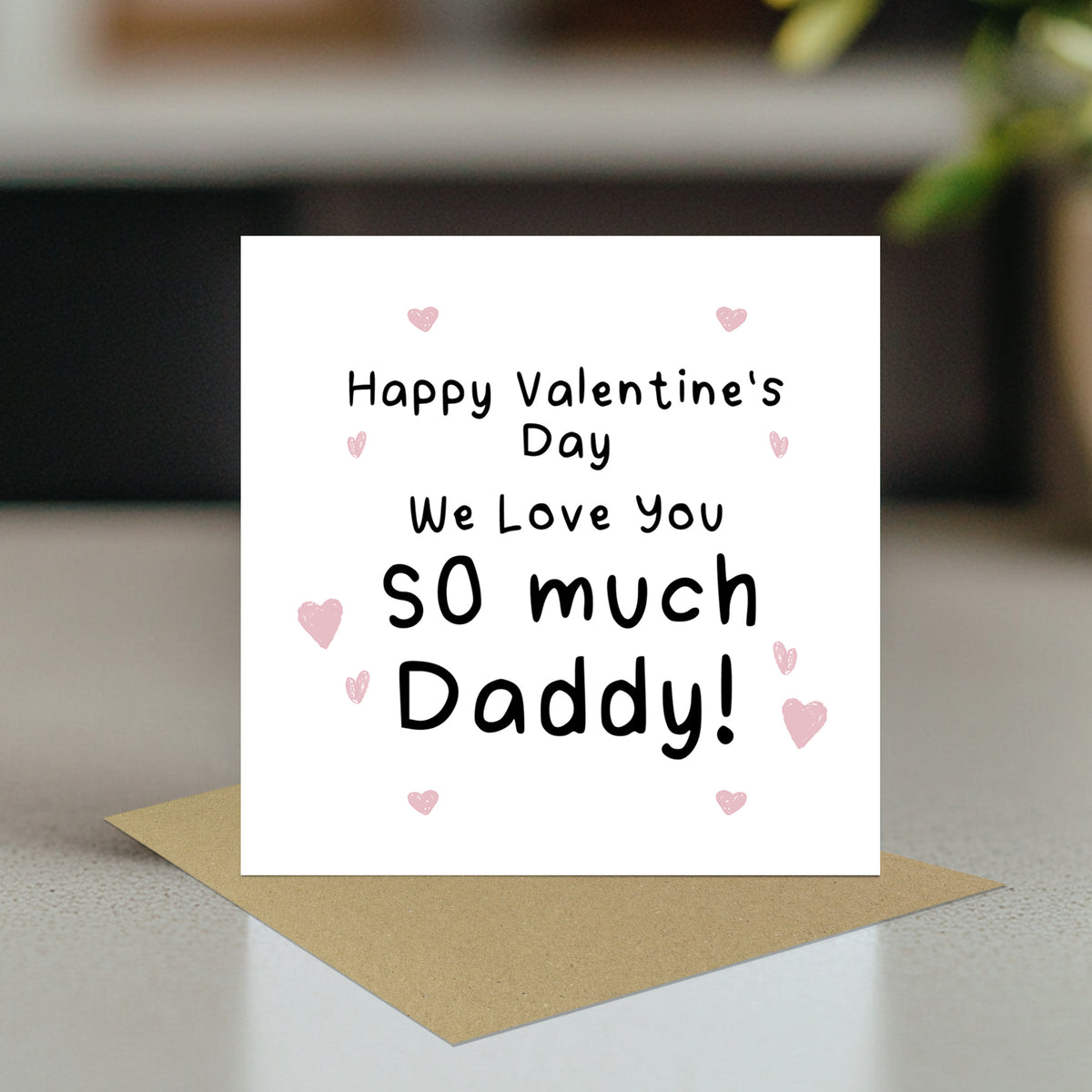 Daddy Valentine Card Daddy Valentines Gift From Daughter Son