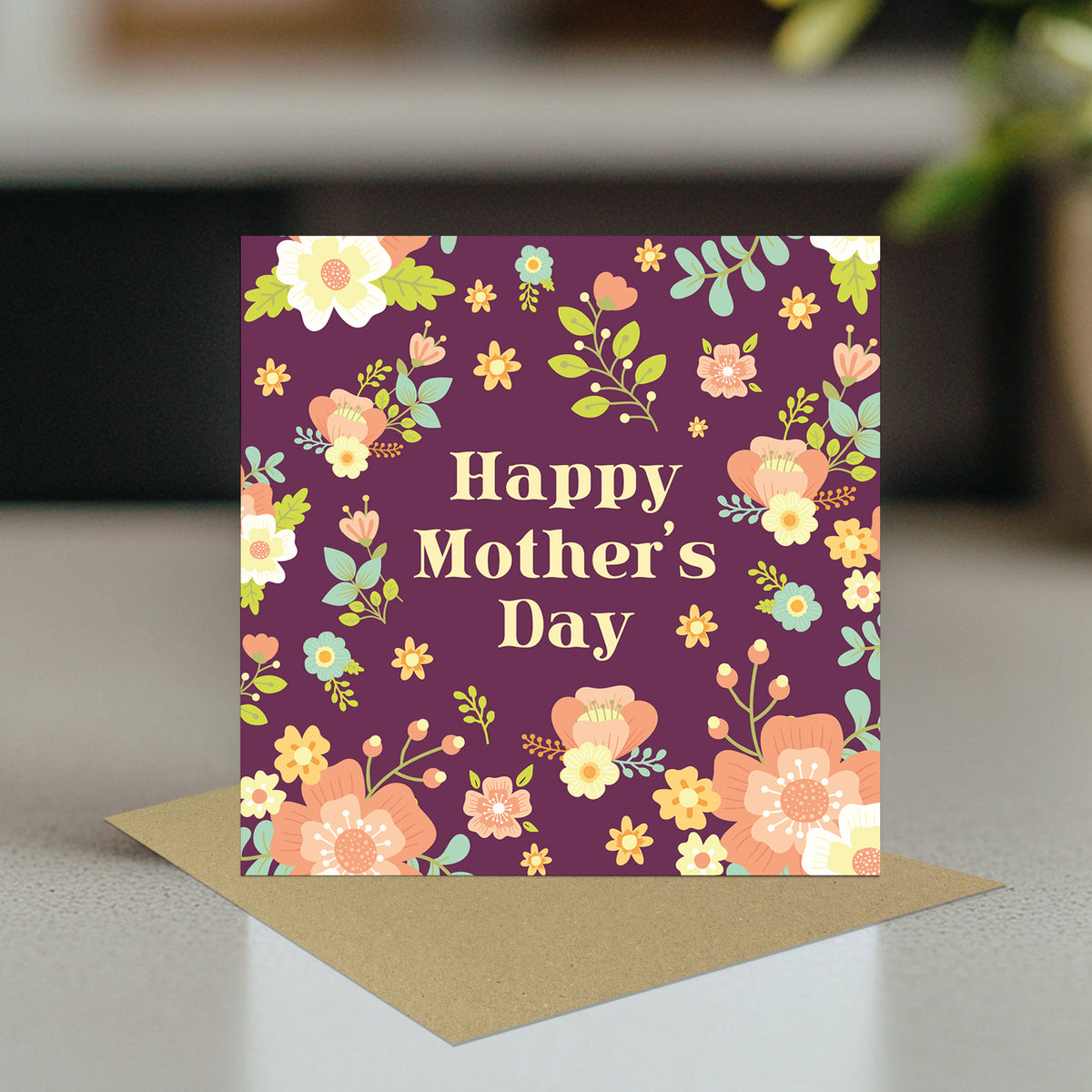 Purple Mothers Day Card For Mum Handmade Card For Mum Nanny