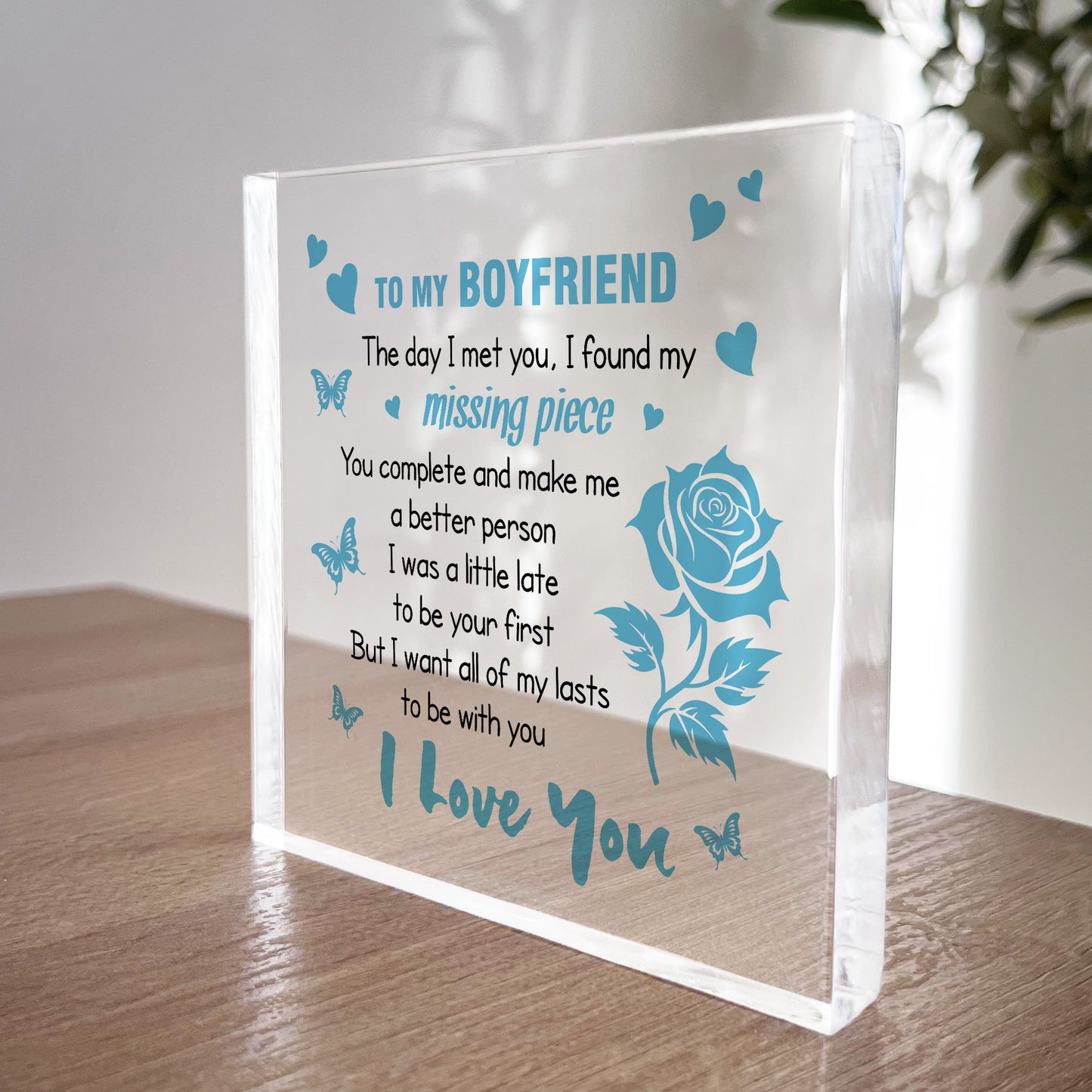 To My Boyfriend Gift For Birthday Christmas Freestanding Acrylic