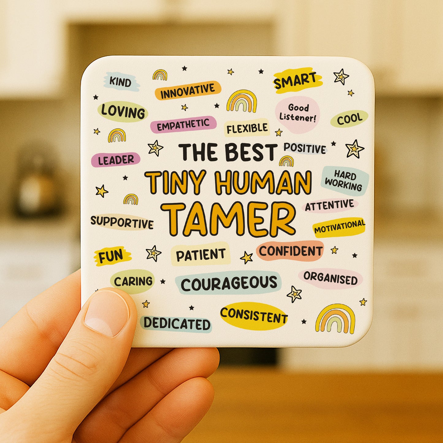 Funny Teacher Gift Teacher Coaster The Best Tiny Human Tamer