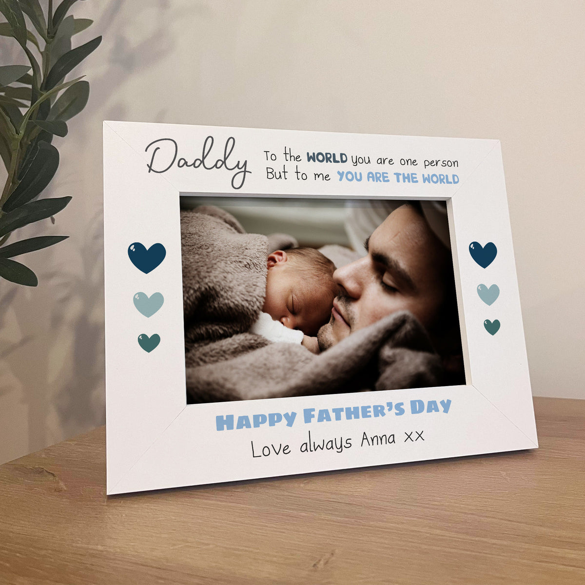Cute Father's Day Gifts For Daddy Personalised 7x5 White Frame