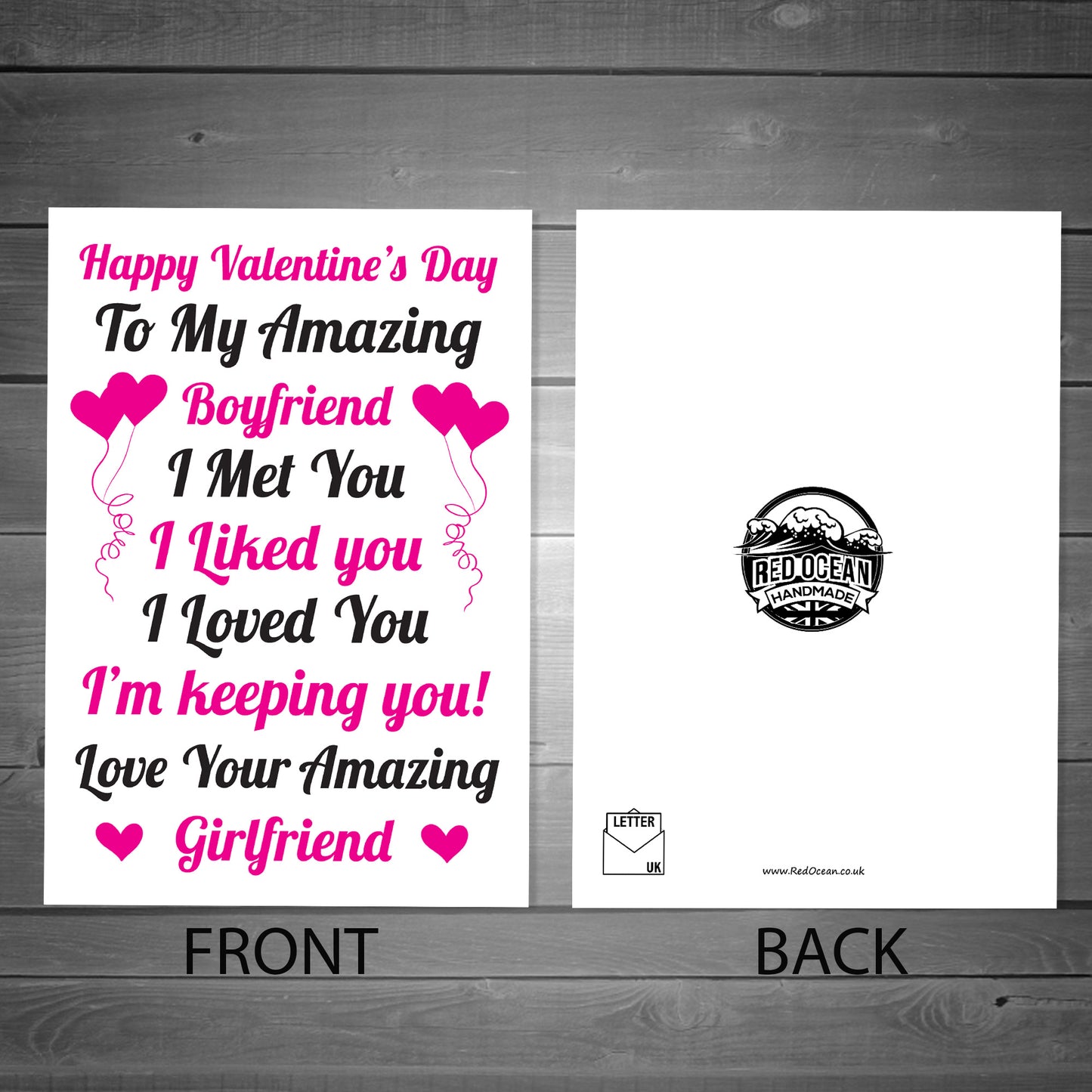 Boyfriend Valentines Day Card From Girlfriend Greetings Him Card