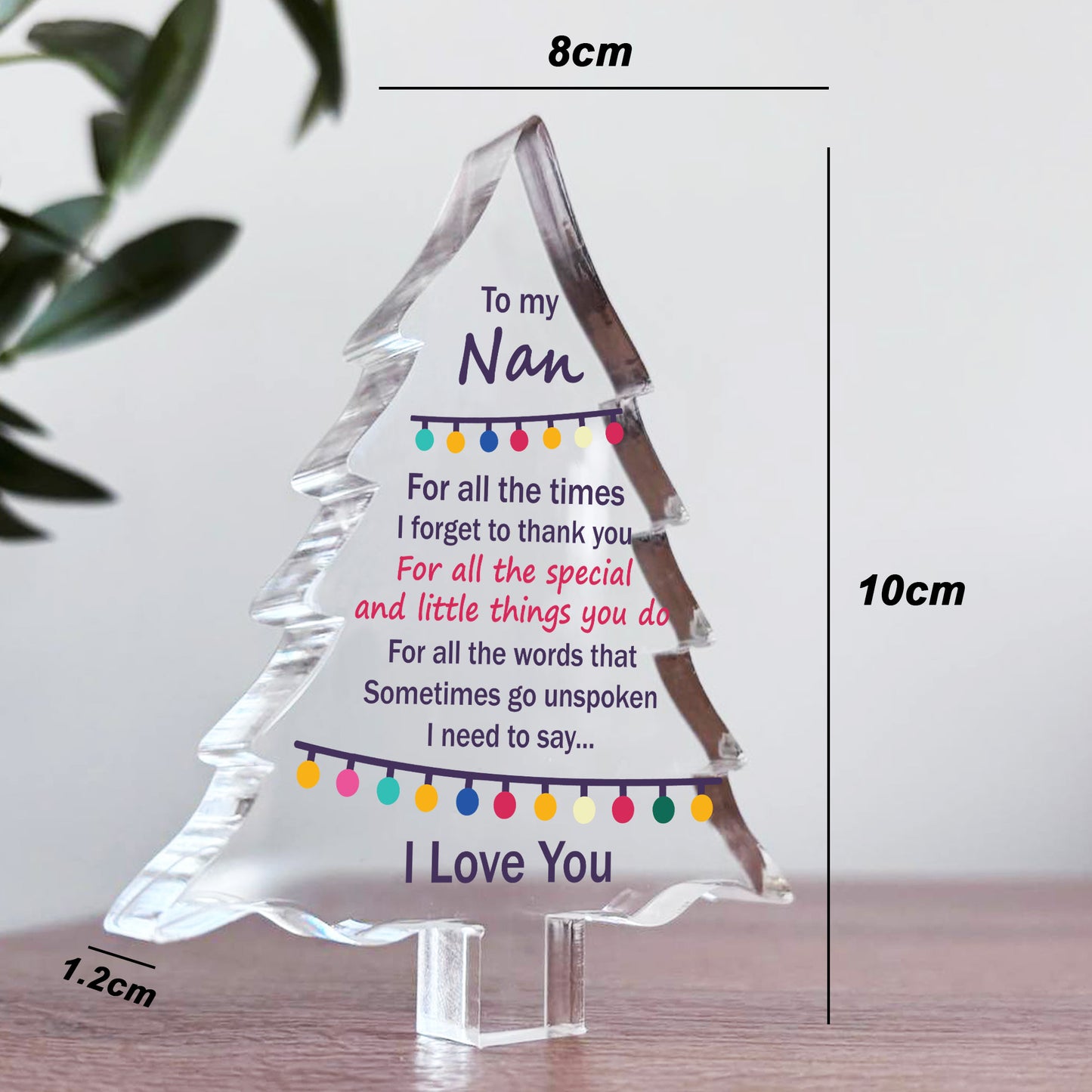 Nan Gifts Acrylic Plaque Nan Gifts Christmas From Granddaughter