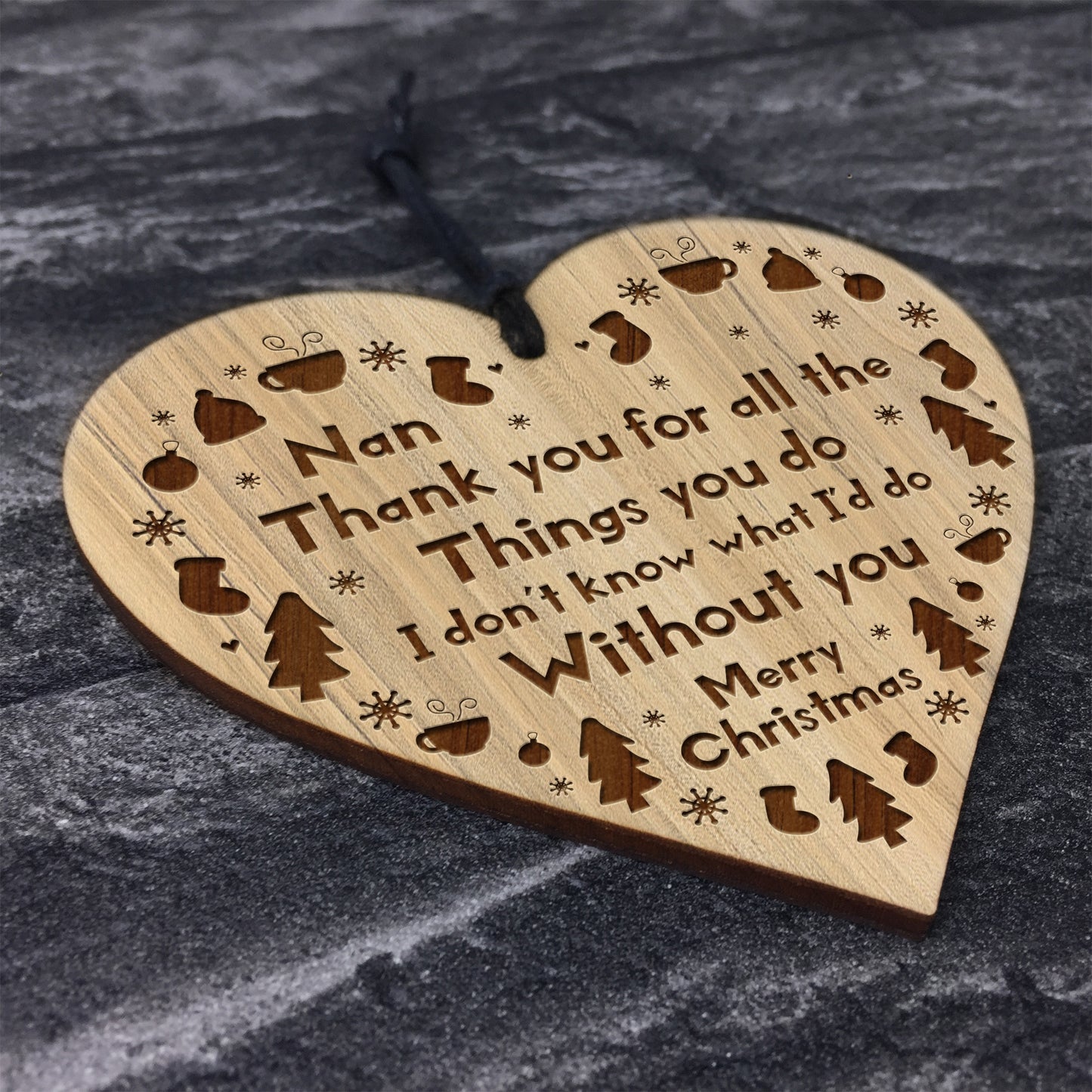 Christmas Nan Gifts Hanging Wooden Tree Decoration Gift