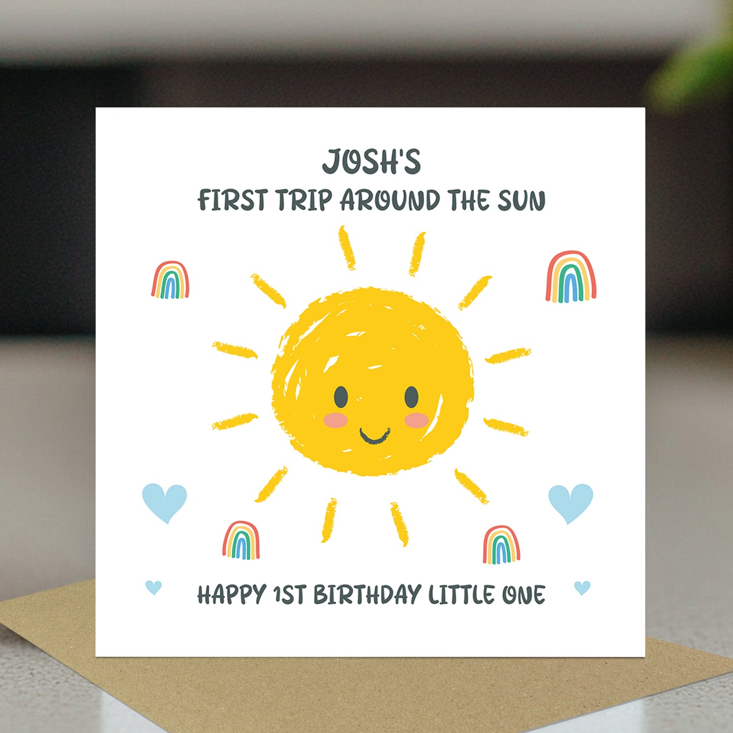 Personalised 1st Birthday Card For Son Grandson First Trip Card