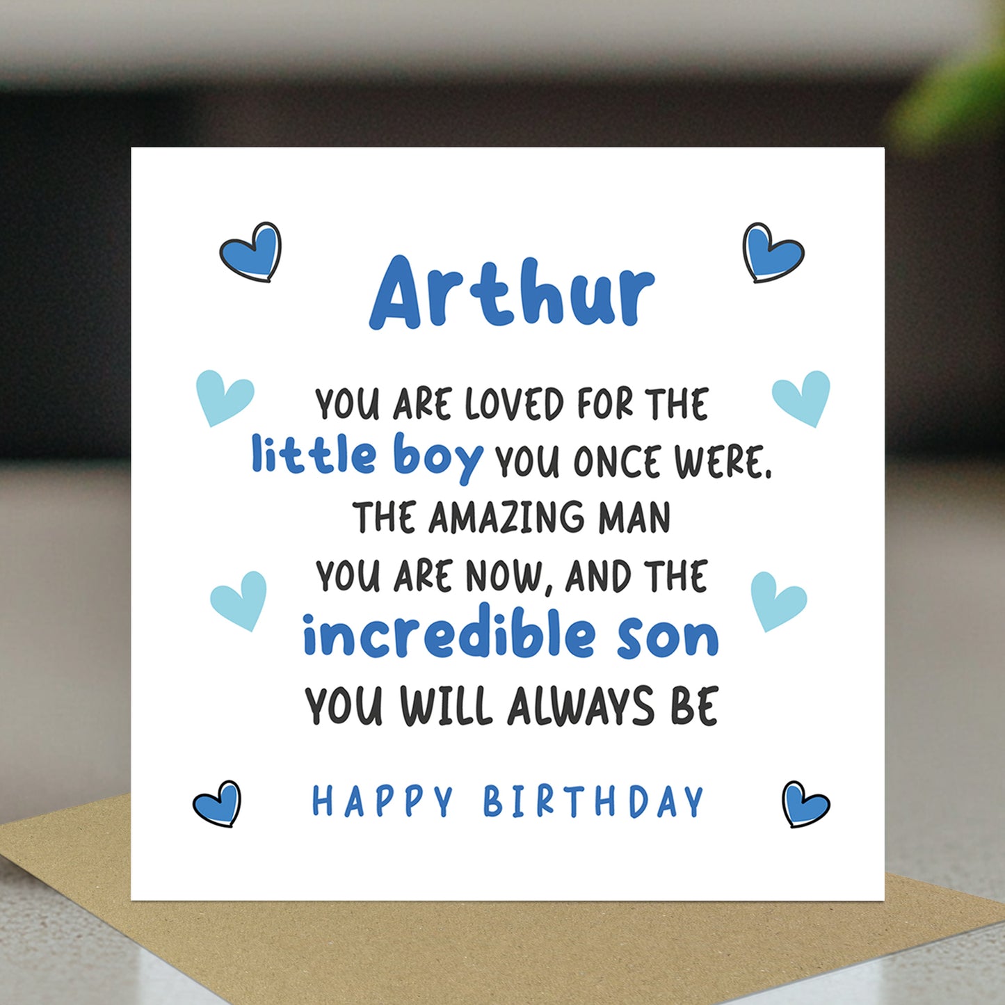 Son Birthday Card Personalised With Any Name Incredible Son Card
