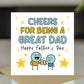 Cheers For Being A Great Dad Funny Fathers Day Card From Son