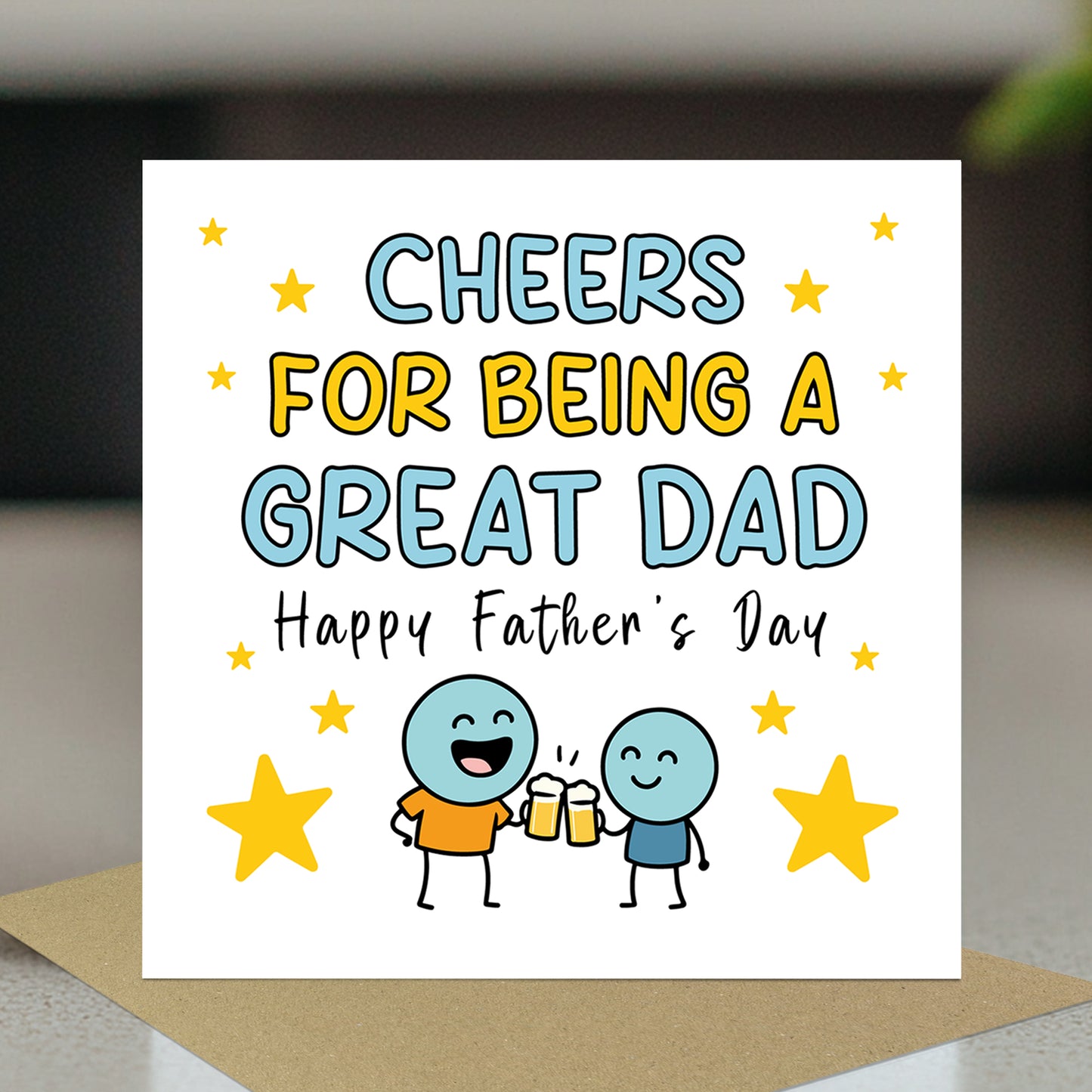 Cheers For Being A Great Dad Funny Fathers Day Card From Son