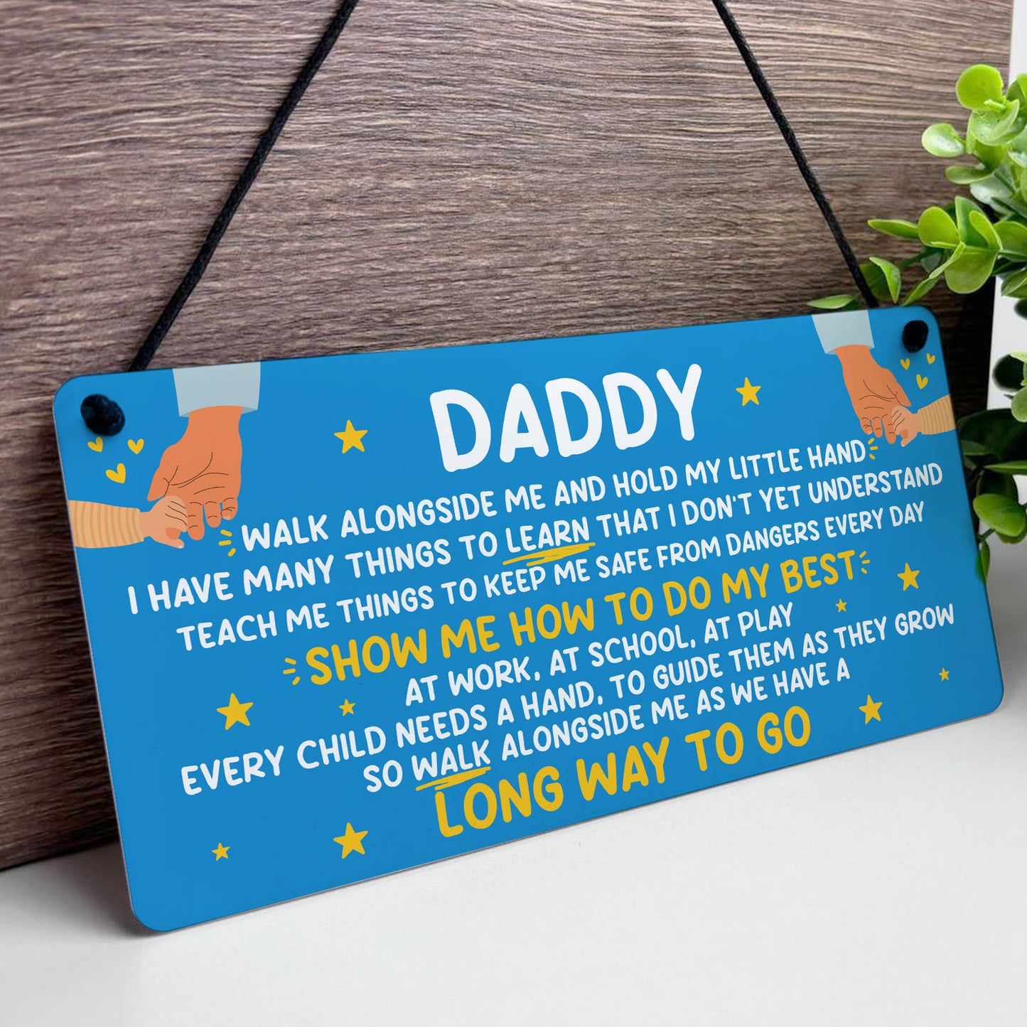 Daddy Gift From Daughter Hanging Plaque Daddy Gift From Son
