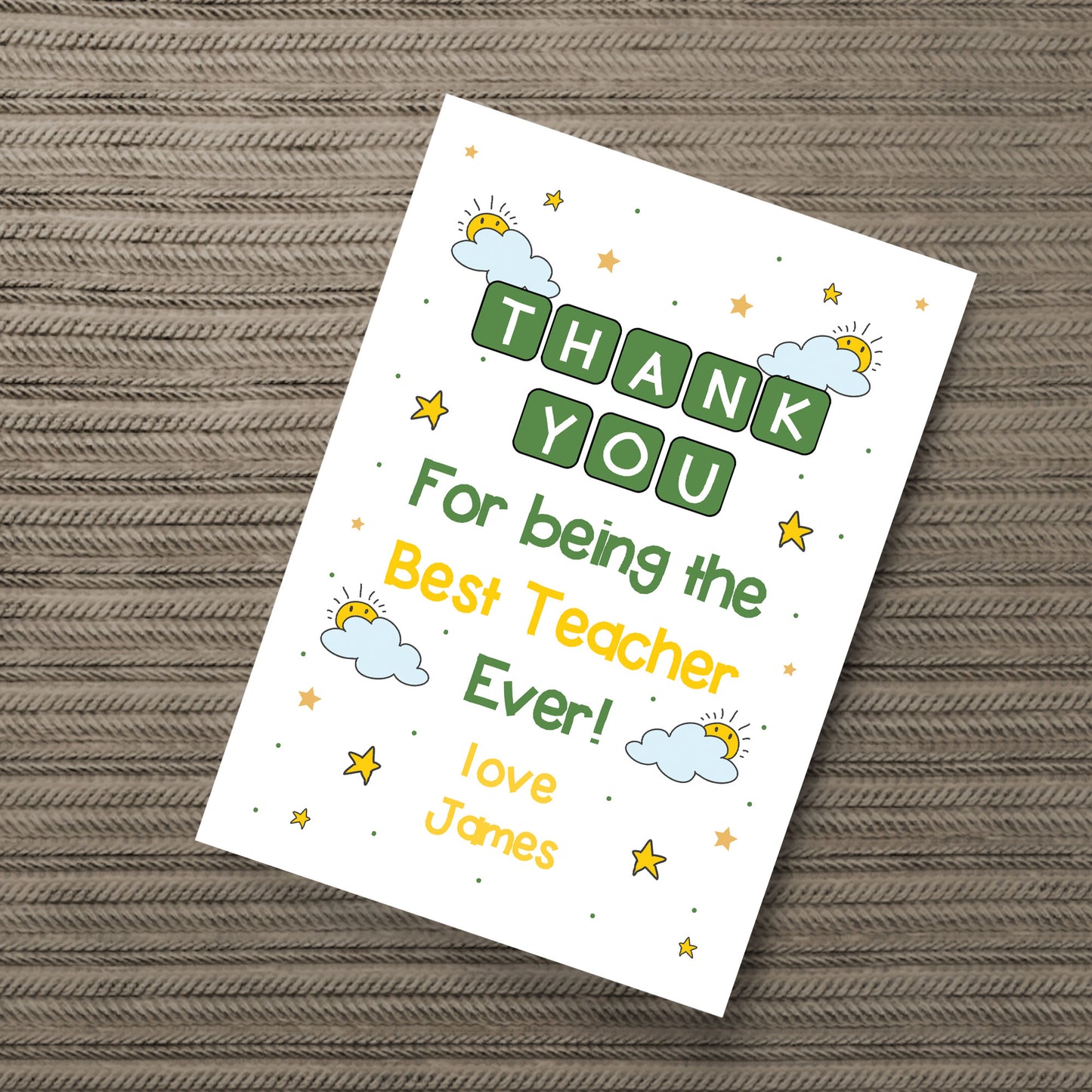 Thank You Gift For Best Teacher Ever Personalised Print Leaving