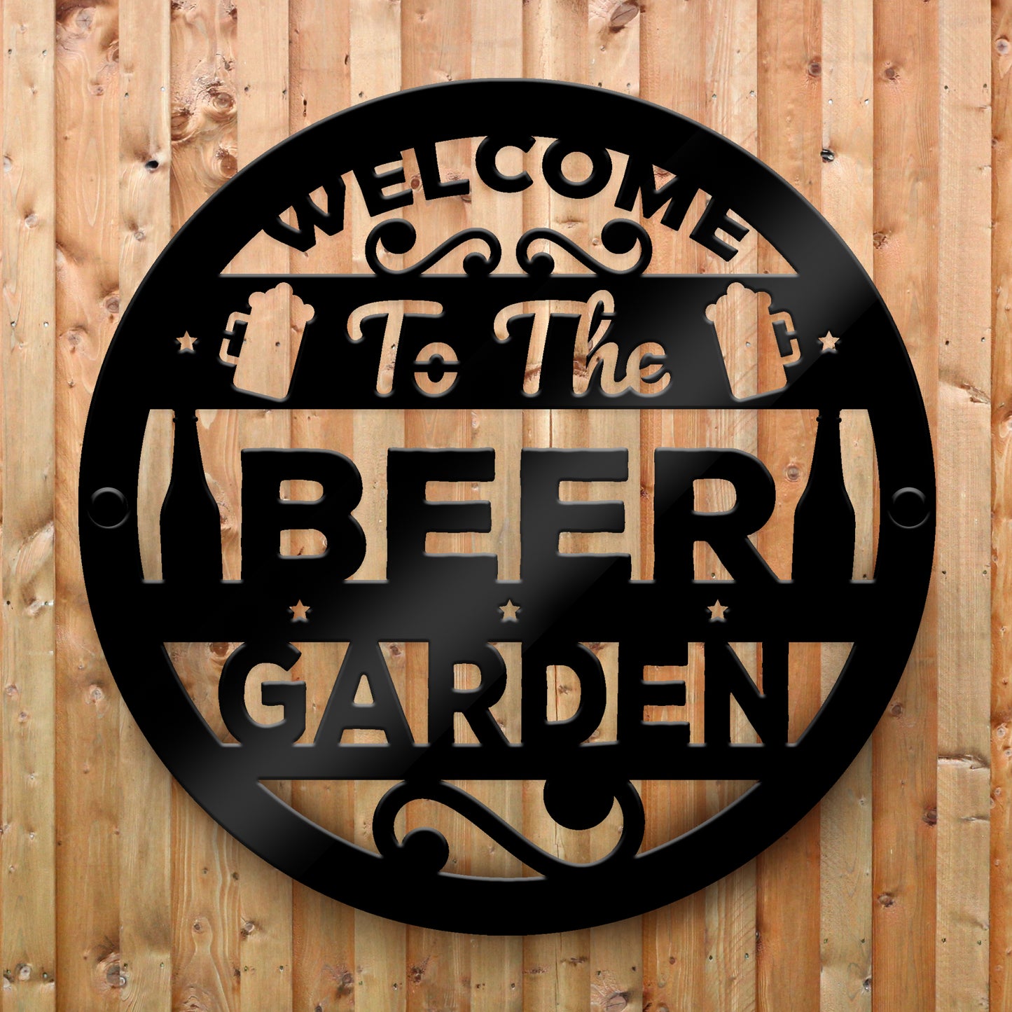 Beer Garden Welcome Signs For Outside Home Bar Pub 35x35cm