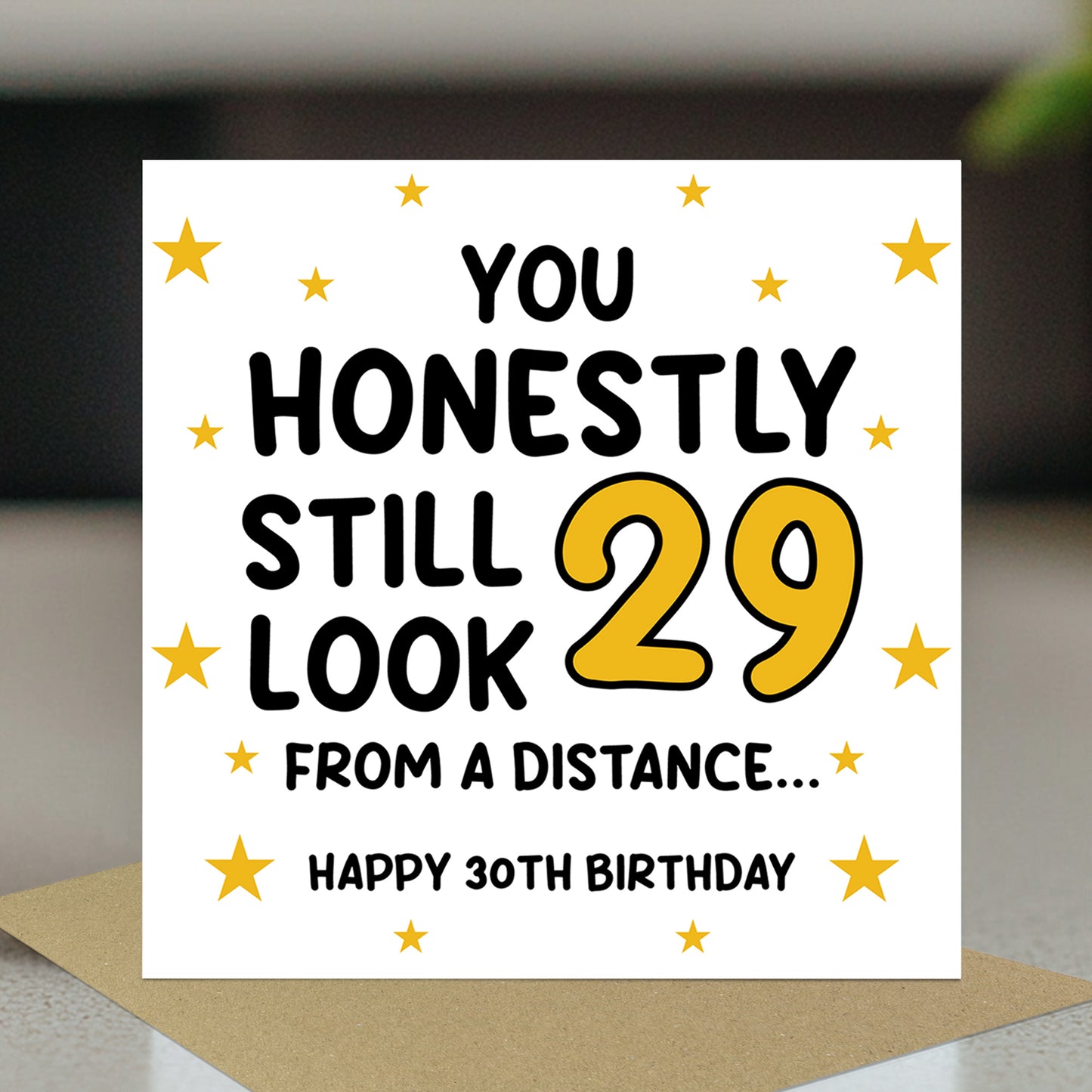 Funny 30th Birthday Card For Men Women With Kraft Envelope