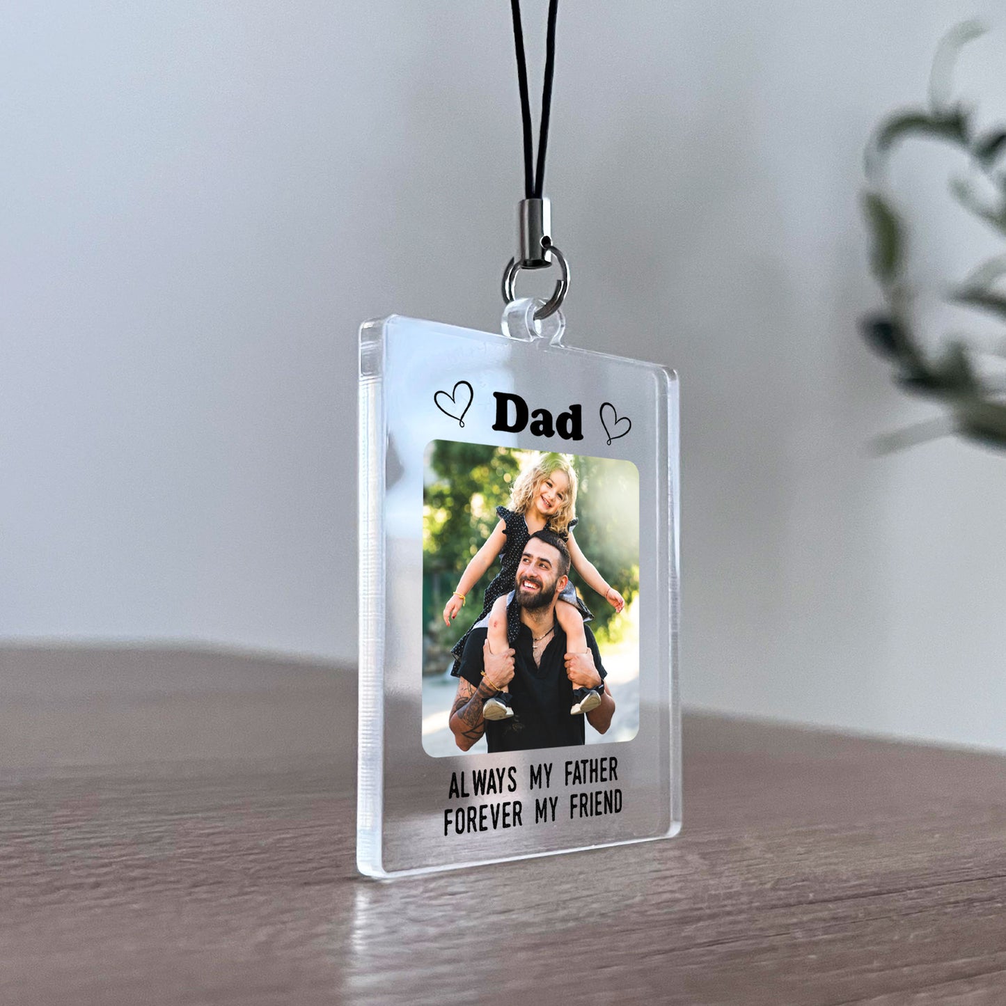 Personalised Dad Keyring Photo Gift Dad Keychain Birthday Gifts