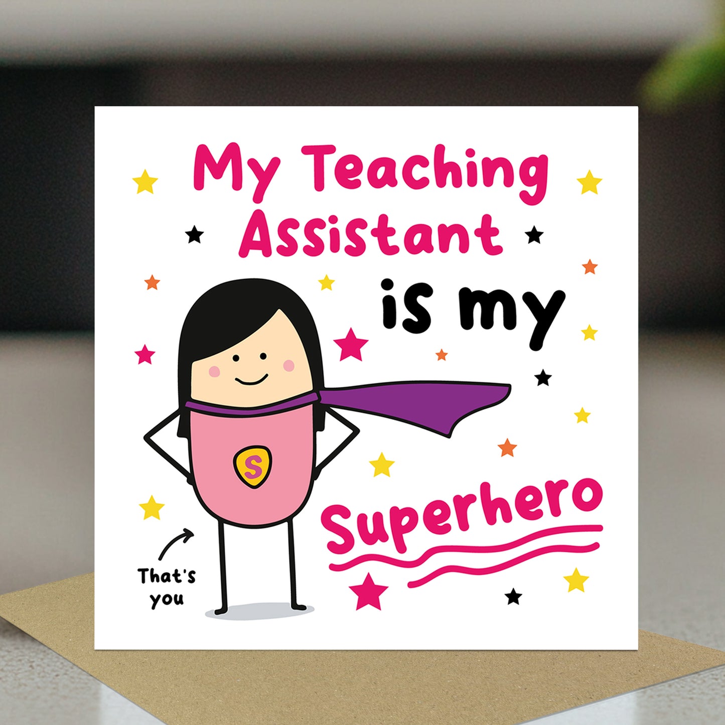 Card For Teaching Assistant Thank You Card My Superhero Card