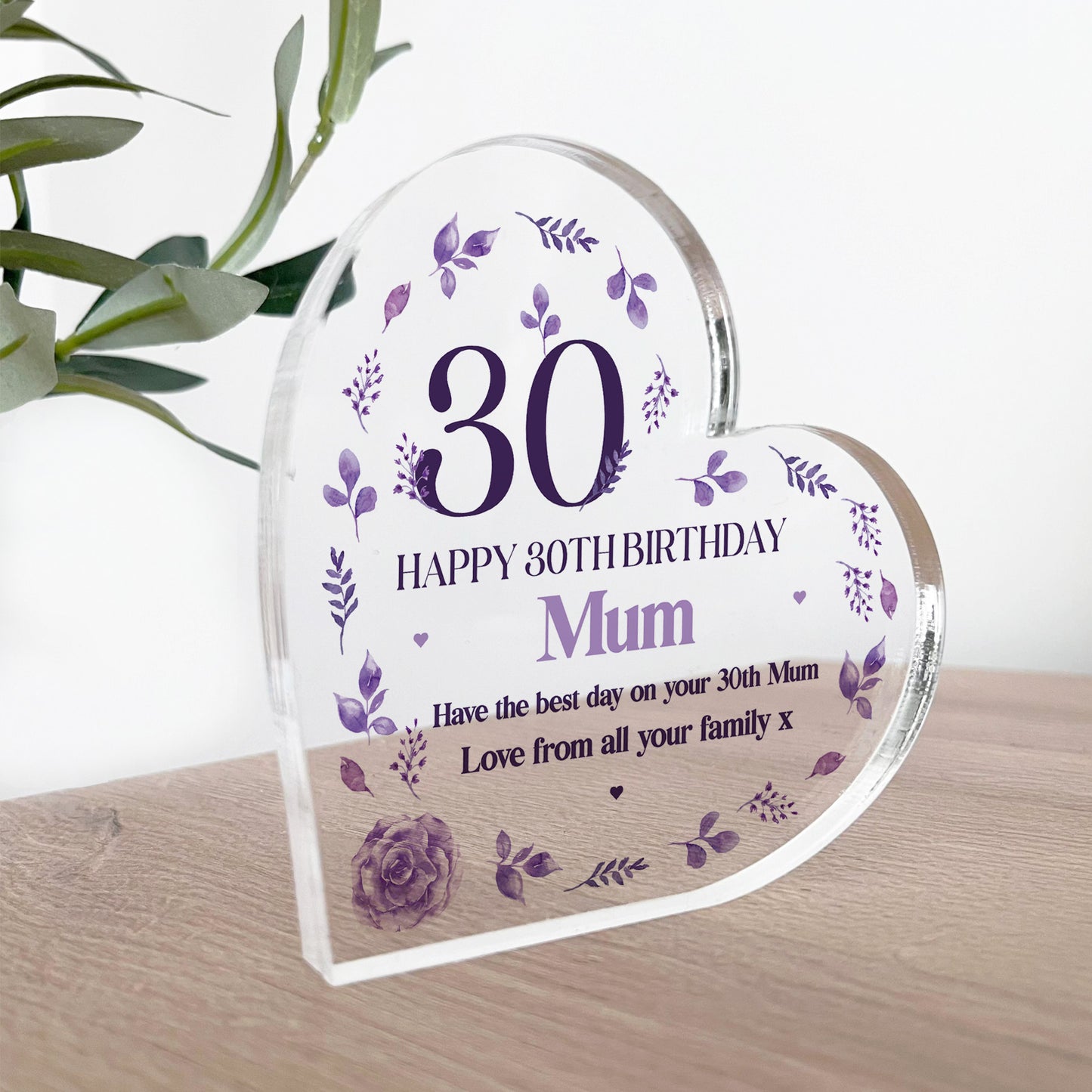 Personalised Happy 30th Birthday Gift Plaque Gift For Mum Friend