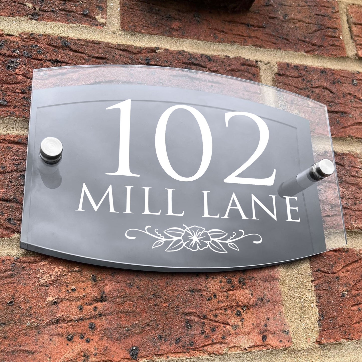 Contemporary House Number Sign Plaque 200x130mm Acrylic Sign