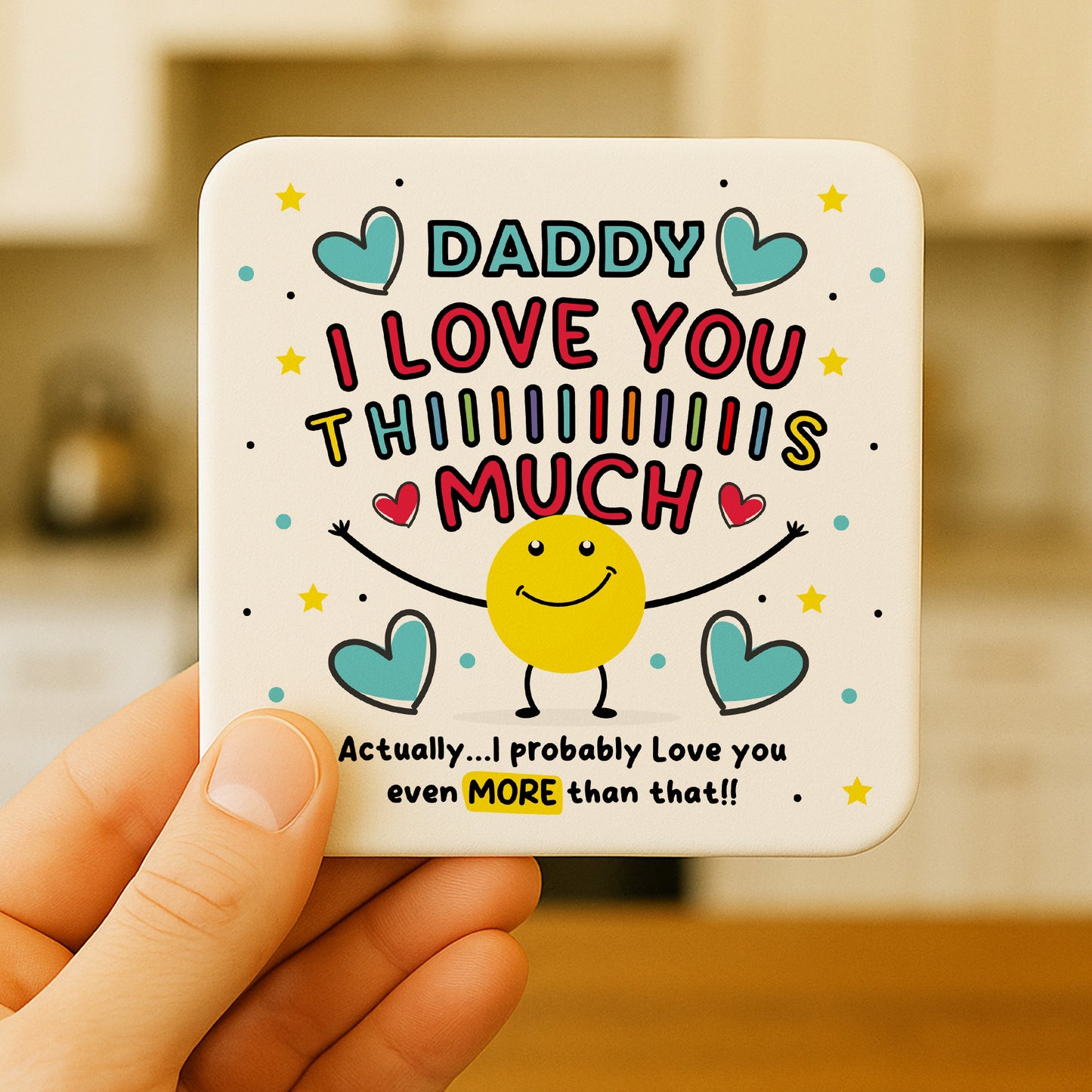 Daddy Coaster I Love You This Much Daddy Gift For Birthday