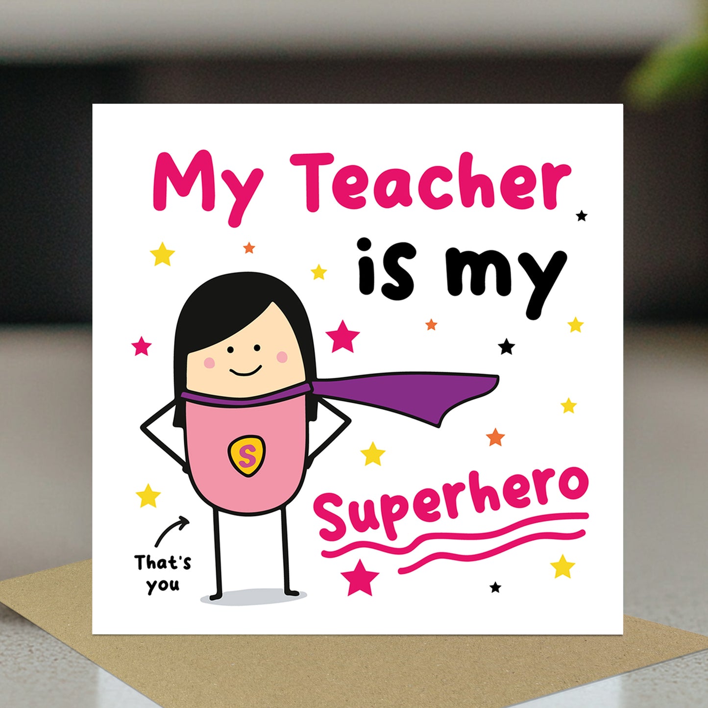 Card For Teacher Thank You Card My Superhero Card For Women