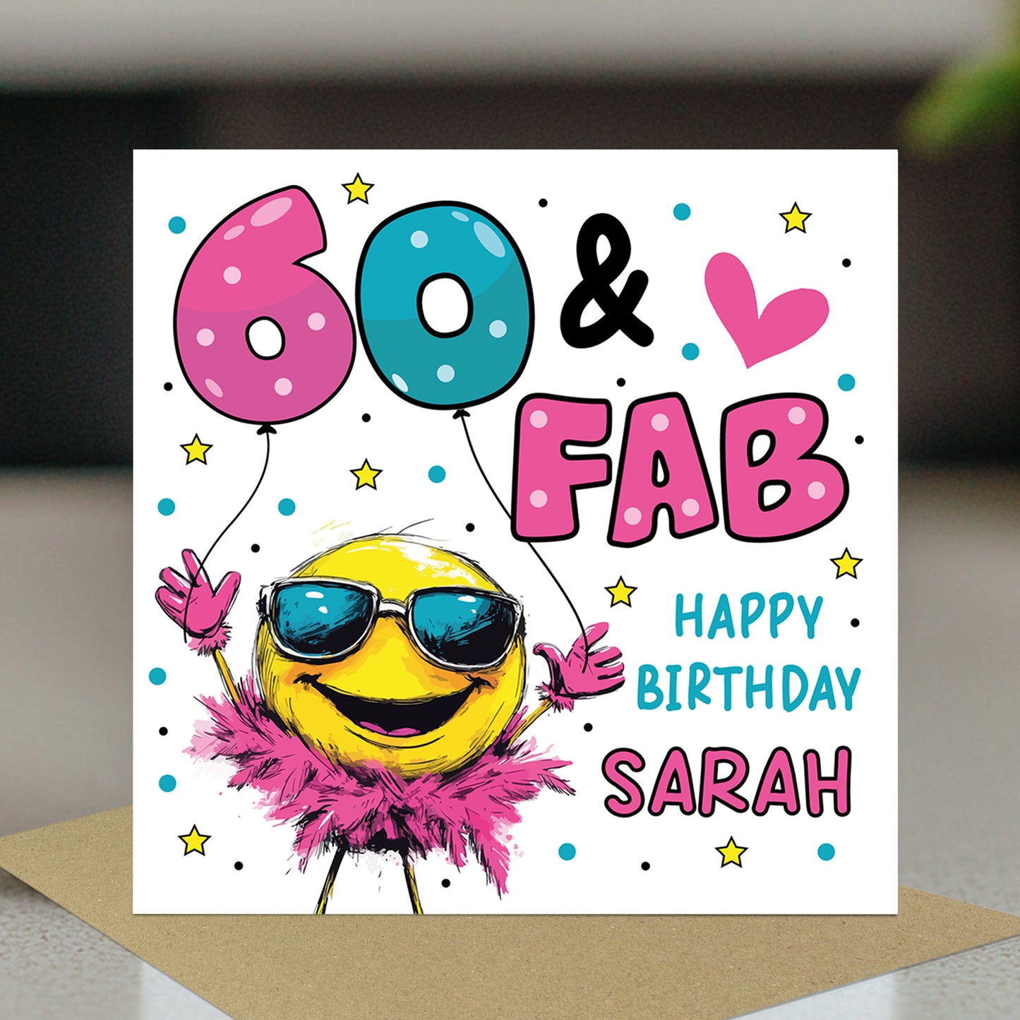 Personalised 60th Birthday Card For Women 60 And Fab For Mum