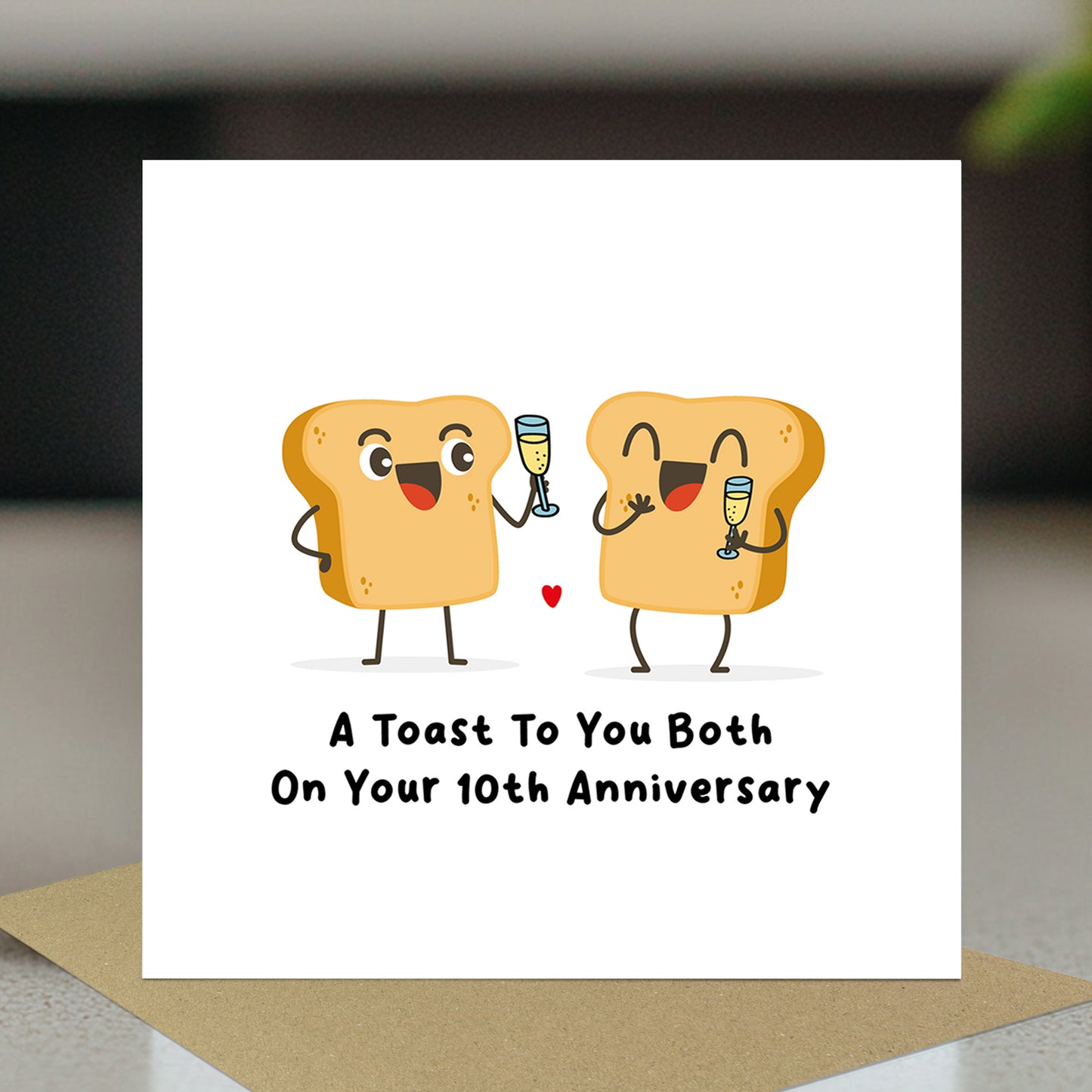 Funny Anniversary Card For Couple Toast To You 10th Anniversary